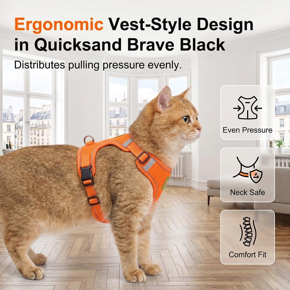 Cat Harness and Leash, 2026 New Cat Harness Escape Proof for Small Medium Large Cats, Breathable Adjustable Vest Harnesses with Reflective Strip for Walking Travel Camping (Blue, S) - Image 7