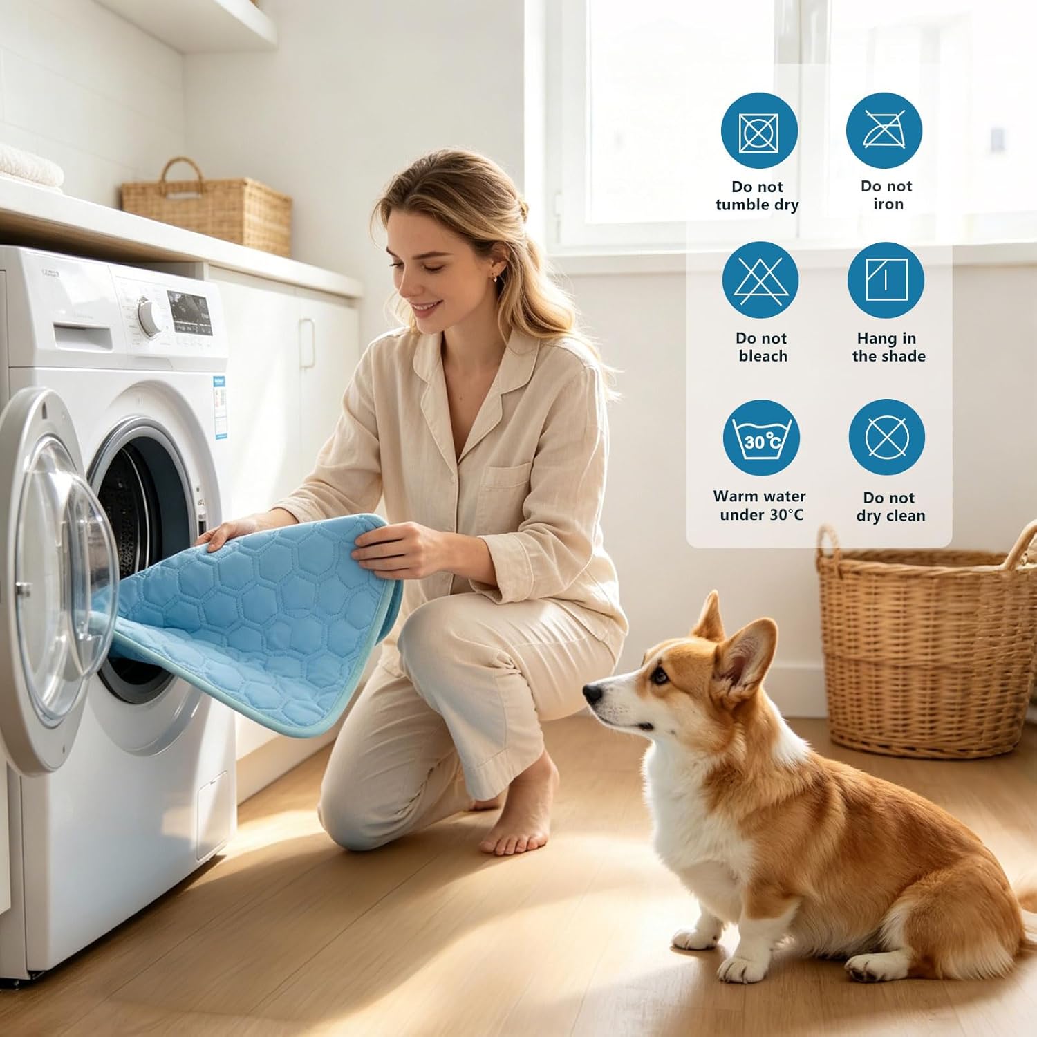 SISROL Arc-Chill Cooling Mat for Dogs & Cats, Anti-Slip Washable Cool Pad | Dog Cooling Mat, Q-Max>0.5 Fabric Absorbs Heat Fast, Fits All-Sized Pets, Suitable for Indoor/Outdoor Summer Use - Image 5