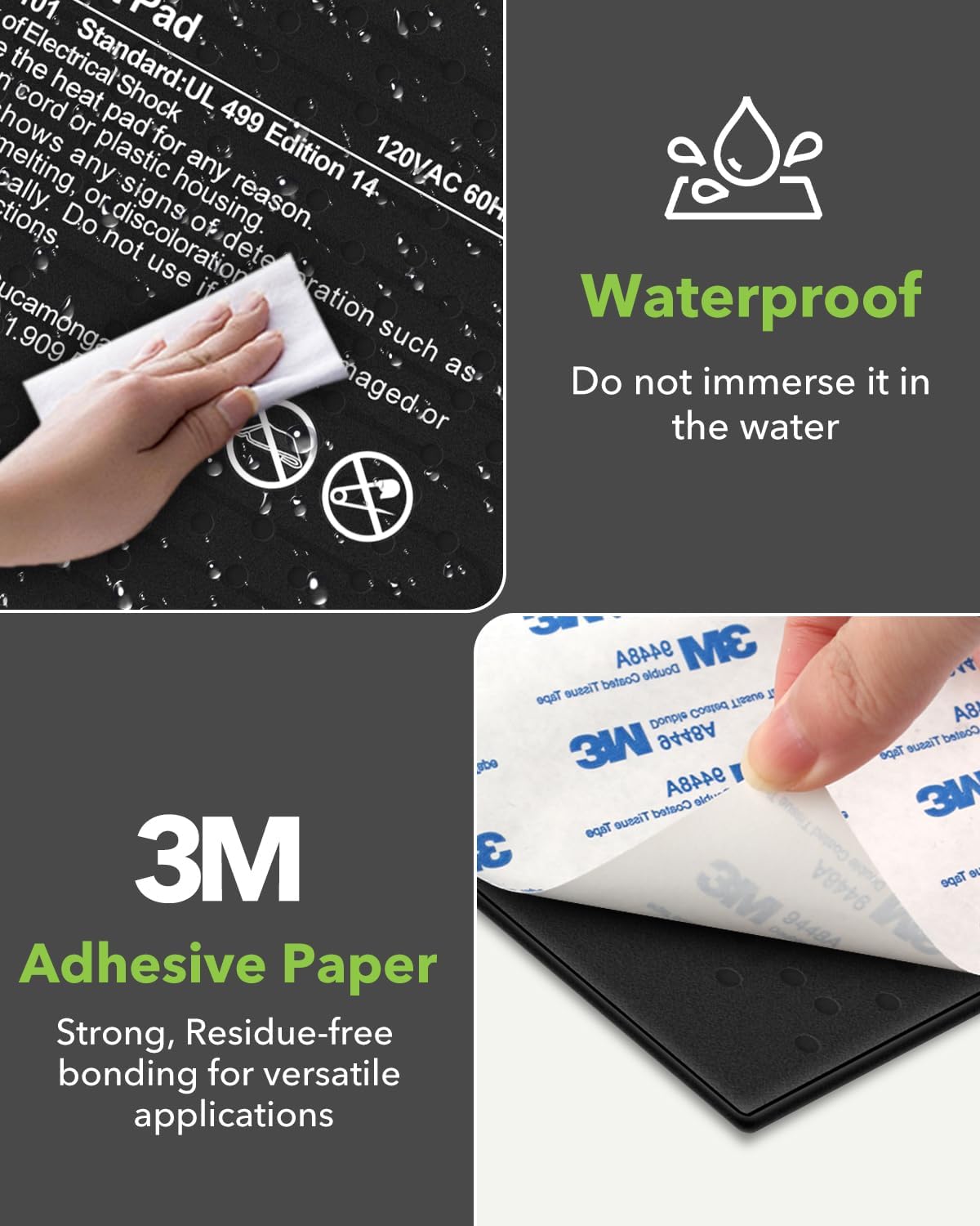 BN-LINK Reptile Heat Pad 8"X12" 16W for 30-40gal Under Tank Terrarium Heating Mat Waterproof for Turtle, Lizard, Frogs, Snake, Hermit Crab - Image 5