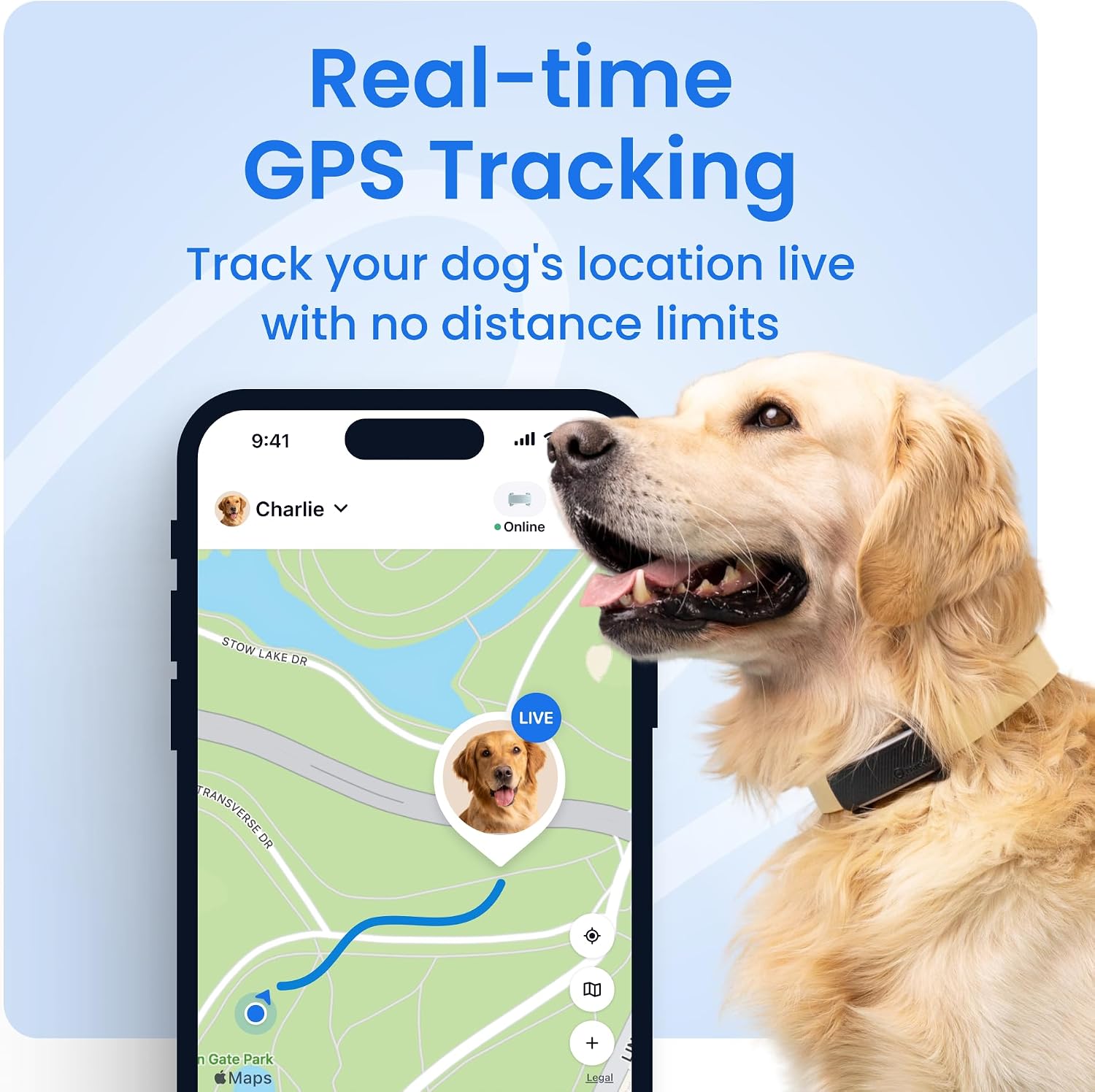 Tractive Smart Dog GPS Tracker with 6 Month Subscription | Live Pet Tracker with Virtual Fence | Vital Signs Monitoring of Heart & Respiratory Rate | Bark Monitoring | Dog Collar Attachment (Brown) - Image 2
