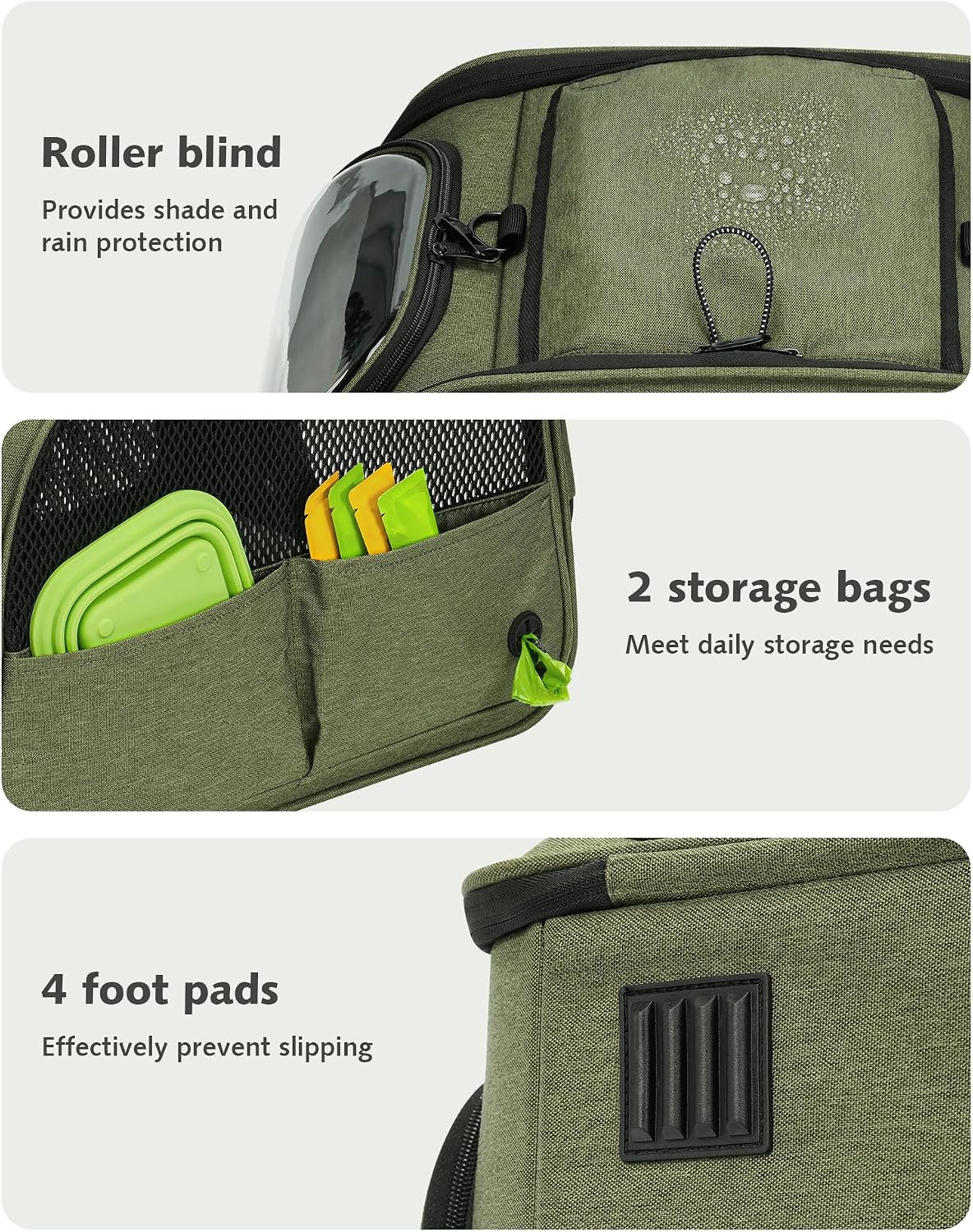Pecute Cat Carrier with Bubble Window & Sunshade for Dogs Cats, Green L | Dual bubble windows & top sunshade, 70% more airflow mesh, Impact-resistant stable frame, Locking zippers, Fits up to 15 lbs - Image 8