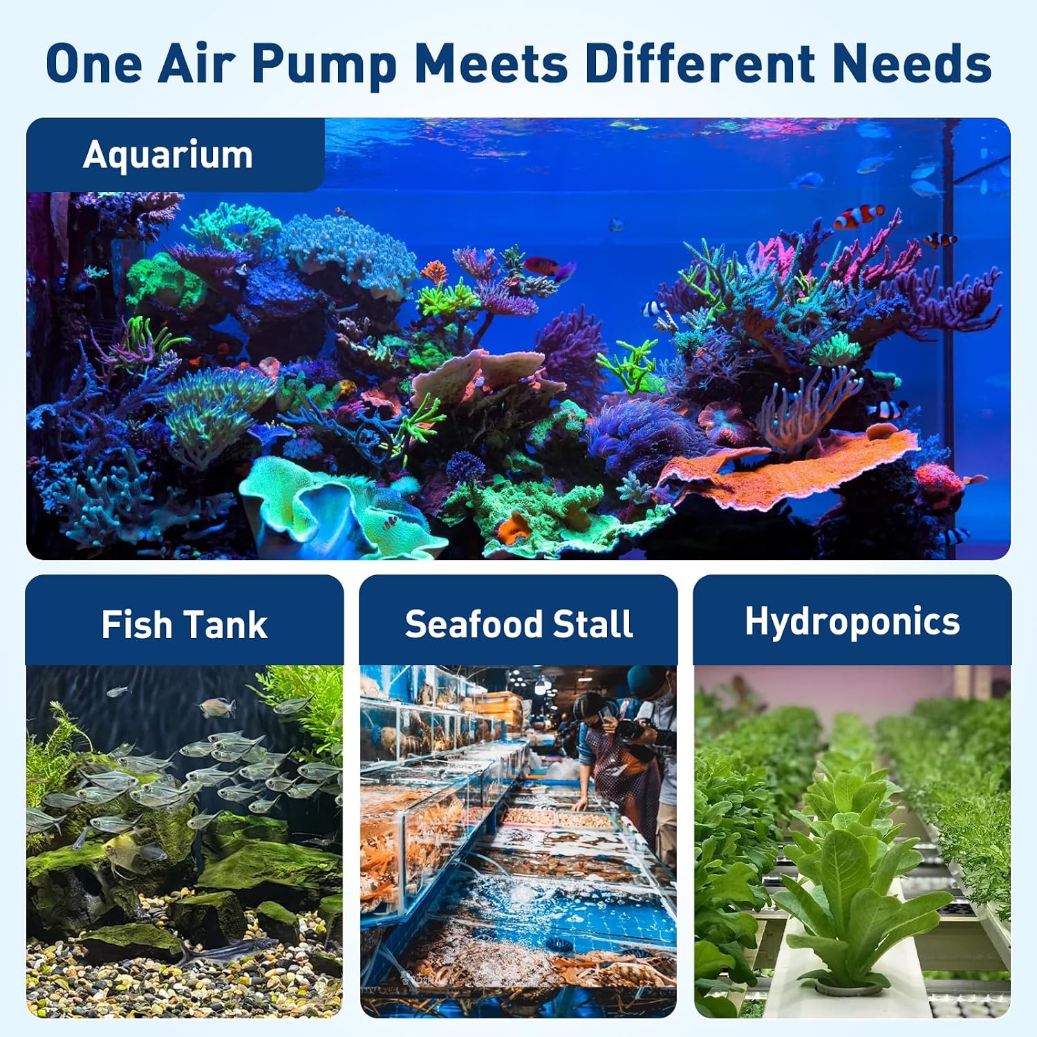 hygger Aquarium Air Pump, Ultra Quiet Oxygen Aerator with Air Stone Airline Tubing Check Valve, Aquarium Fish Tank Air Bubbler for 3 to 79 Gallon Tank and Bucket - Image 8