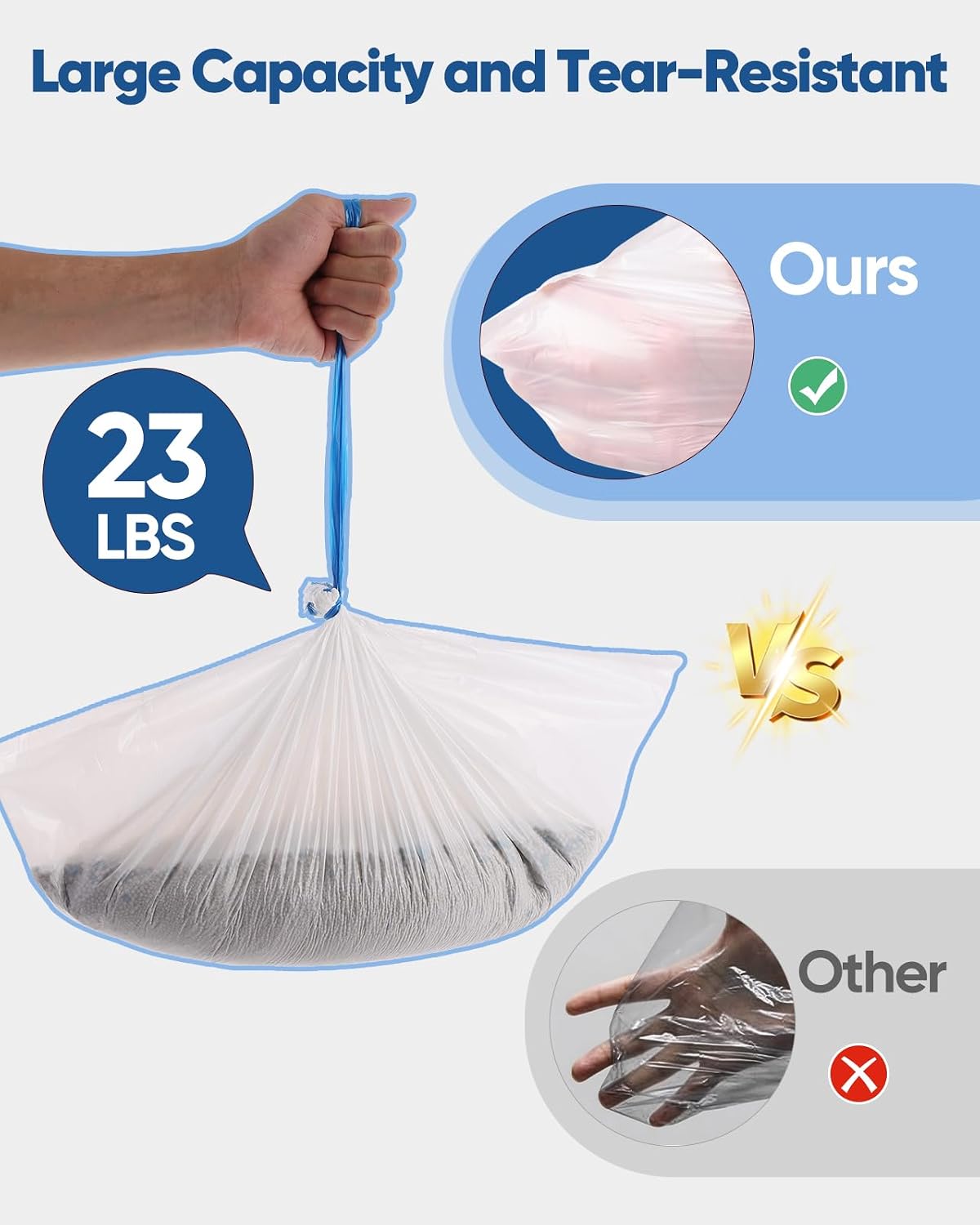 50 Count 26"x11.8" Self-Cleaning Cat Litter Bags - Heavy Duty Litter Box Liners for Cumrige Fumoi & Fsitego Automatic Litter Boxes - Pre-Separated Kitty Litter Bags with Drawstring(10-12 Gallon) - Image 5