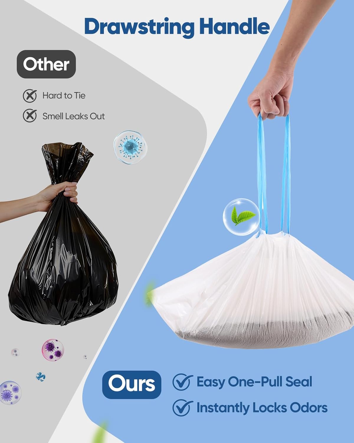 50 Count 26"x11.8" Self-Cleaning Cat Litter Bags - Heavy Duty Litter Box Liners for Cumrige Fumoi & Fsitego Automatic Litter Boxes - Pre-Separated Kitty Litter Bags with Drawstring(10-12 Gallon) - Image 6