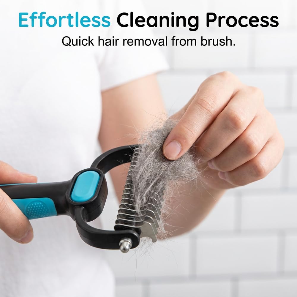 Double-Sided Pet Grooming Rake For Cats & Dogs, 2-In-1 Dematting Comb, Ergonomic Pet Grooming Matt Remover Detangler For Long Haired Pets (large+small) - Image 6