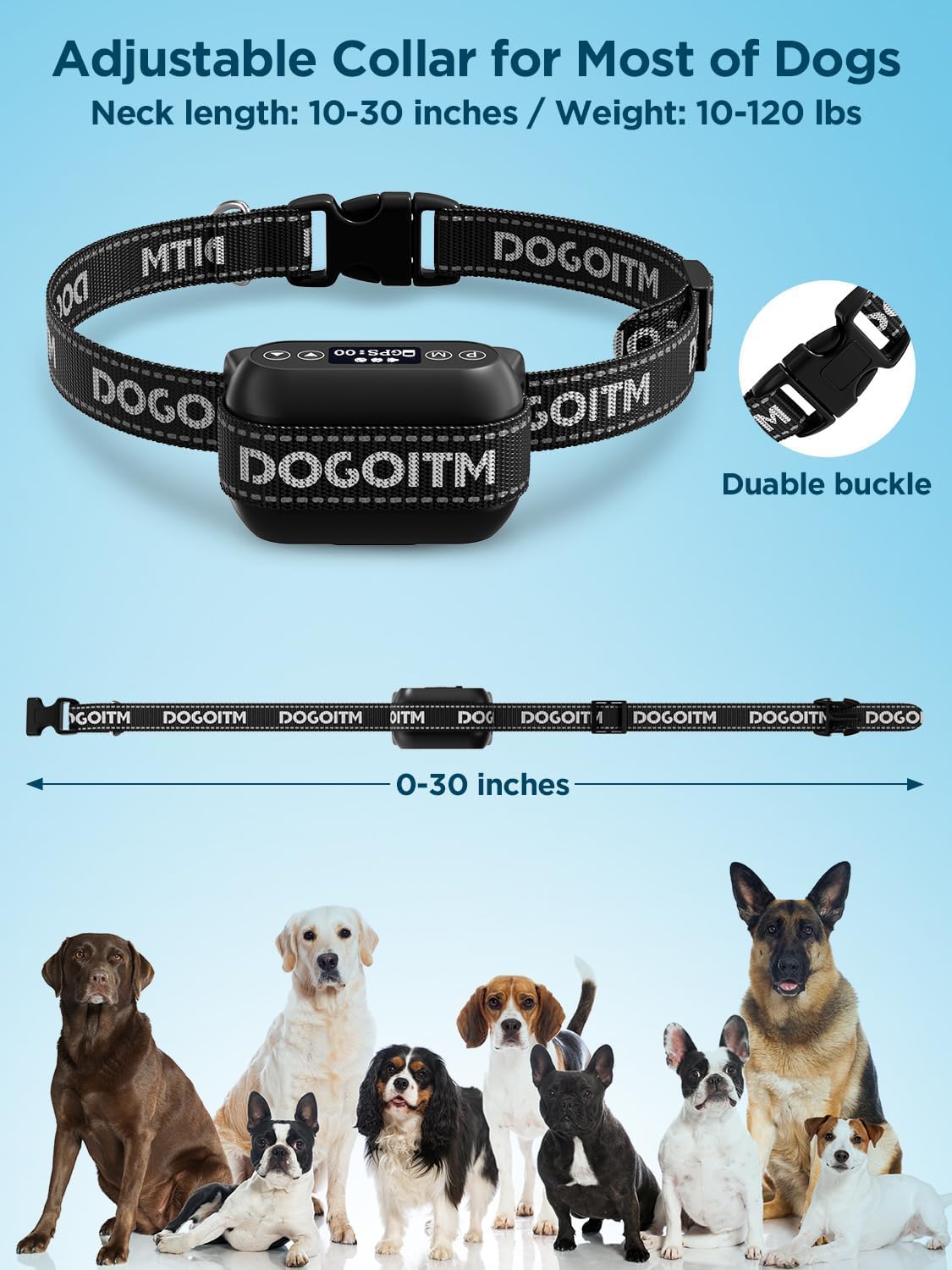 Wireless Dog Fence for 2 Dogs, GPS Wireless Dog Fence with 3 Warning Modes, Pet Containment System with AI Smart Signal, IPX7 Waterproof Electric Dog Collar for Outdoor(2 Collars) - Image 3