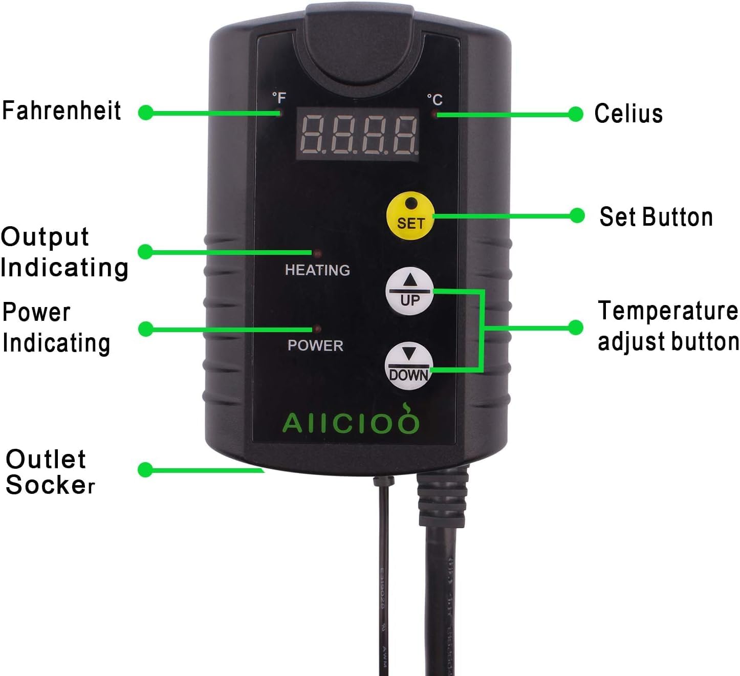 Aiicioo Under Tank Heater Thermostat - Reptile Heating Pad with Temperature Control Reptile Heat Mat for Combo Set for Hermit Crab Lizard Terrarium 8W - Image 8