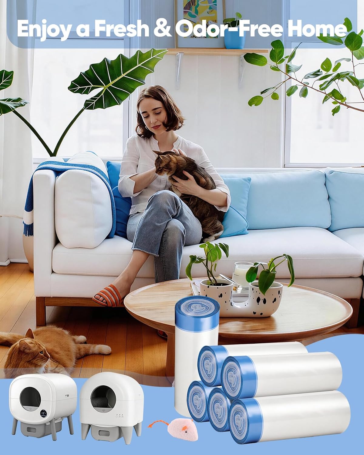 150 Count 26"x11.8" Self-Cleaning Cat Litter Bags - Heavy Duty Litter Box Liners for Cumrige Fumoi & Fsitego Automatic Litter Boxes - Pre-Separated Kitty Litter Bags with Drawstring(10-12 Gallon) - Image 9