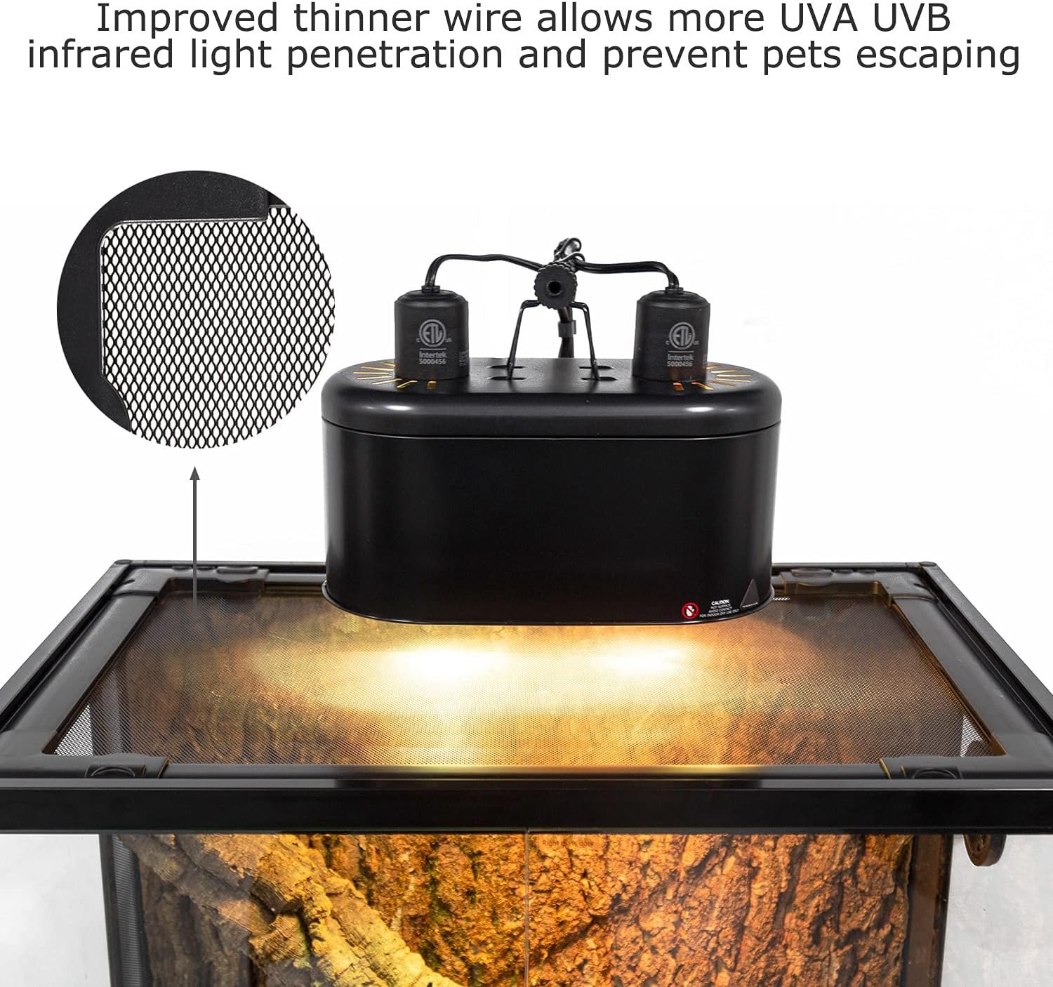 REPTI ZOO Full Glass 20 Gallon Reptile Tank, Front Opening Reptile Terrarium 24" x 18"x 12", Double Hinged Opening Doors & Top Screen Ventilation Escape Proof Lid - Image 6