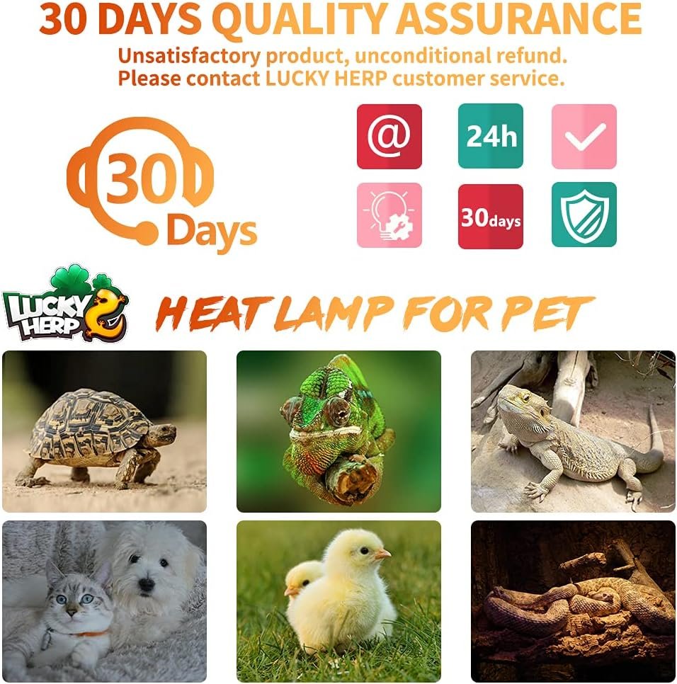 LUCKY HERP 100W Ceramic Heat Emitter, Reptile Heat Bulbs, Ceramic Heat Lamp for Reptiles, Amphibian, Chicken, Dog, Cat (2-Pack) - Image 7