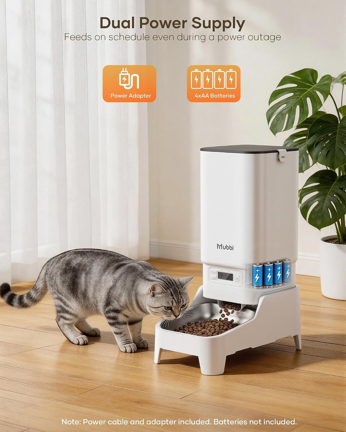 Automatic Cat Feeder with Camera - 7L/29 Cups Auto Dog Feeder with Large Food Tray & 1080P Night Vision, Elevated Bowl, 2-Way Audio, 10s Voice Recording, 5G WiFi Timed Cat Food Dispenser, 1-15 Meals - Image 9