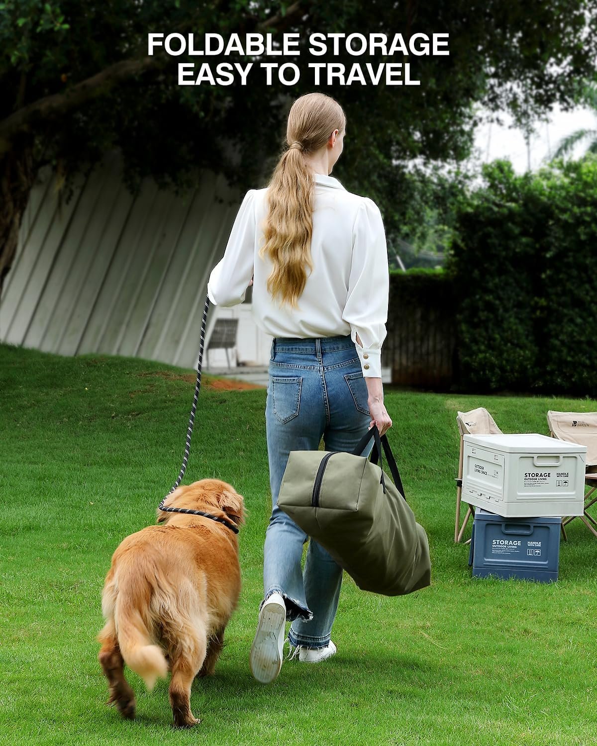 42 x 31 x 31 Inch Collapsible Soft Dog Crate for Dogs Up to 90 lbs, Portable Travel Pet Kennel with 4 Zip Doors, Foldable Indoor Outdoor Crate with Mat, Carry Bag, Green - Image 7