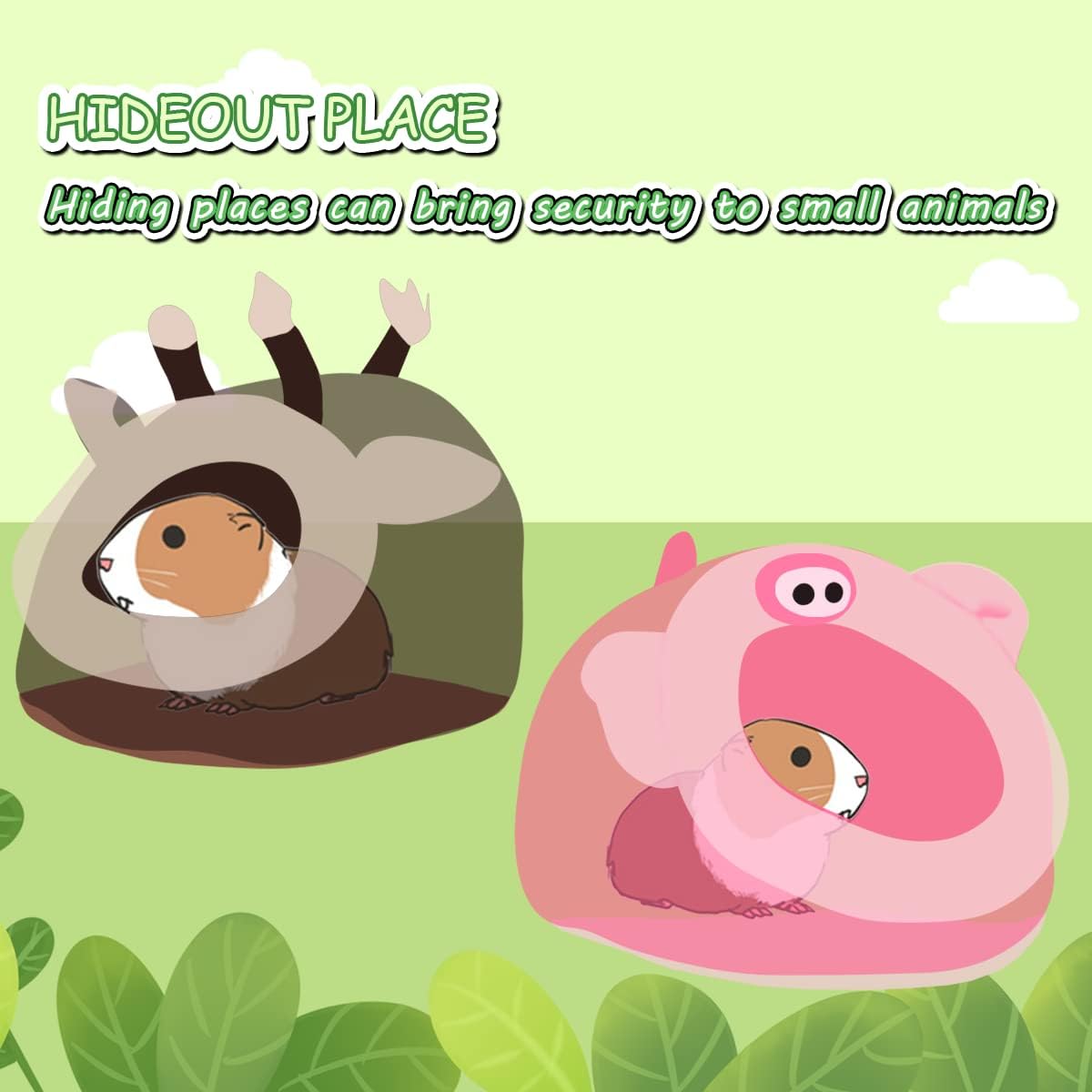 LEFTSTARER Guinea Pig Rat Bed and Hideout for Ferret Hedgehog Sleep and Hide, Hamster Small Pet Animals Supplies Toy Cage Accessories Nest - Image 3
