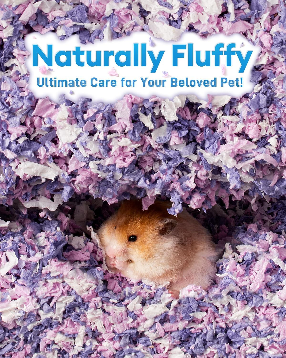 BUCATSTATE Hamster Bedding 70L, 99% Dust-Free Paper Bedding, Lavender | FSC-Certified Material, Expands 3X, Cozy Paper Bedding for Guinea Pigs, Colorful Hamster Cage Accessories with Odor Control - Image 5