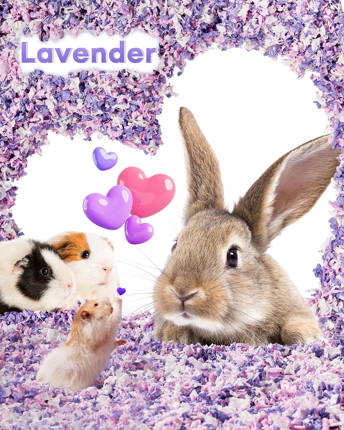 BUCATSTATE Hamster Bedding 70L, 99% Dust-Free Paper Bedding, Lavender | FSC-Certified Material, Expands 3X, Cozy Paper Bedding for Guinea Pigs, Colorful Hamster Cage Accessories with Odor Control - Image 6