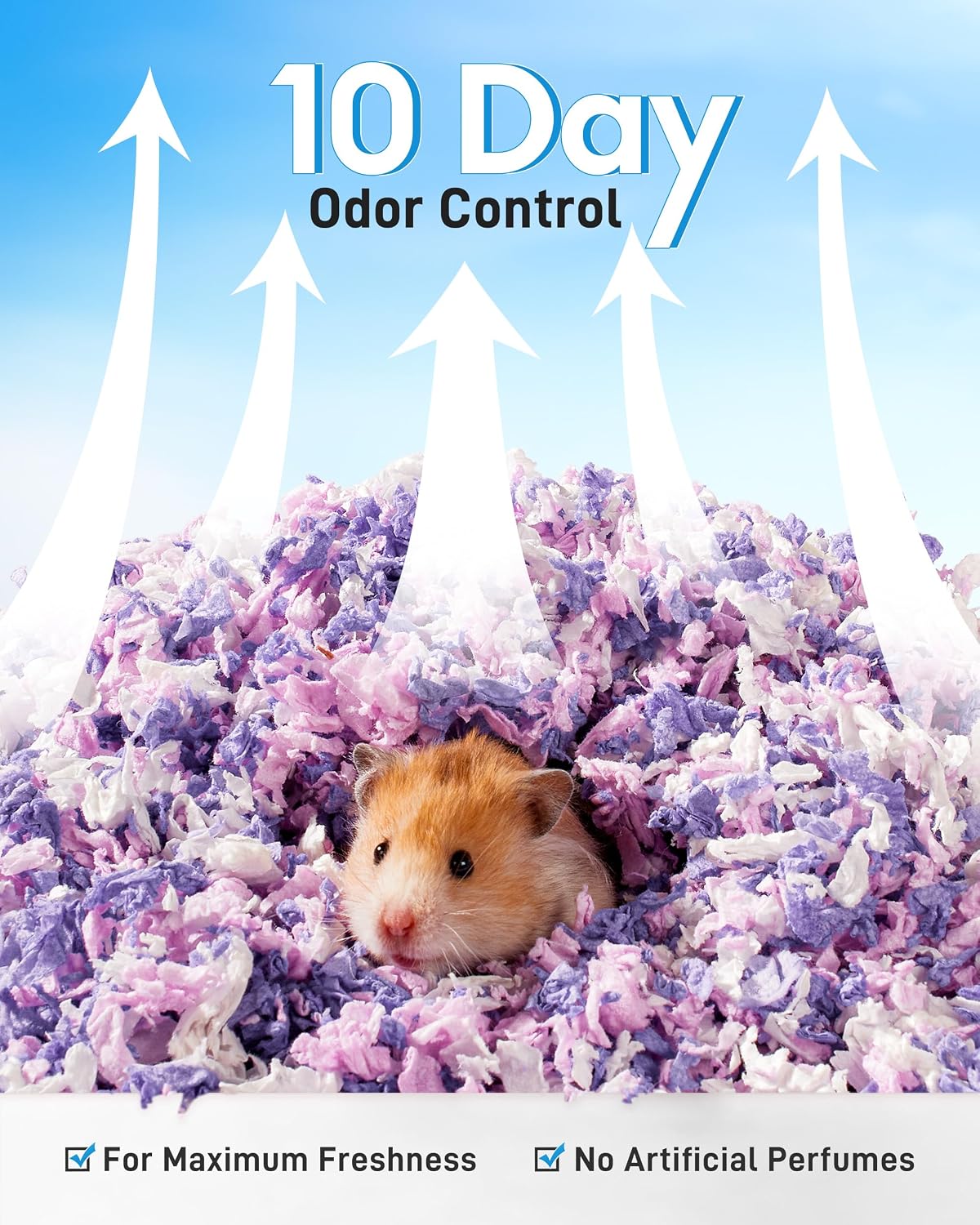 BUCATSTATE Hamster Bedding 70L, 99% Dust-Free Paper Bedding, Lavender | FSC-Certified Material, Expands 3X, Cozy Paper Bedding for Guinea Pigs, Colorful Hamster Cage Accessories with Odor Control - Image 8