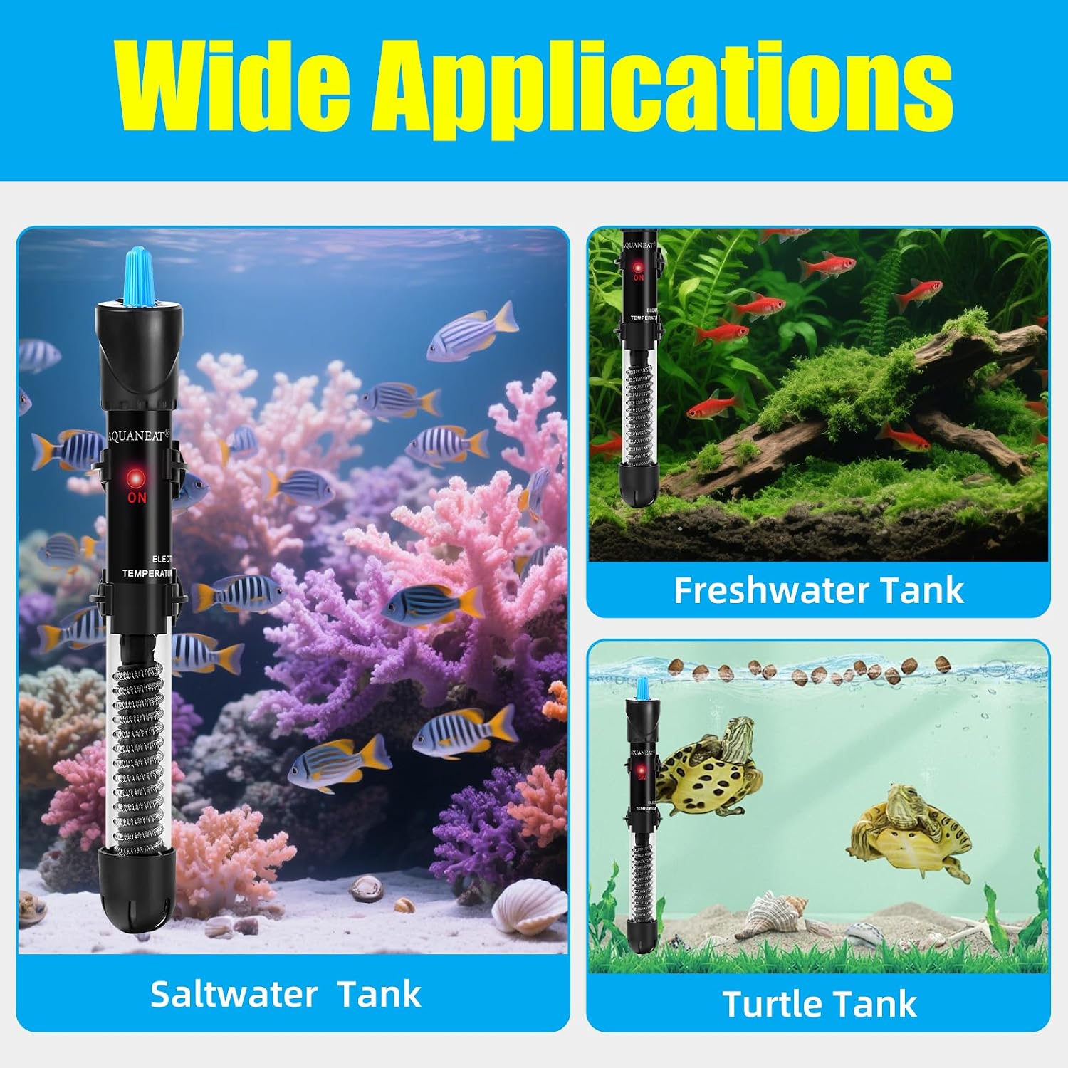 AQUANEAT Aquarium Heater, 25W Fish Tank Heater, Adjustable Submersible Water Thermostat with Thermometer - Image 9