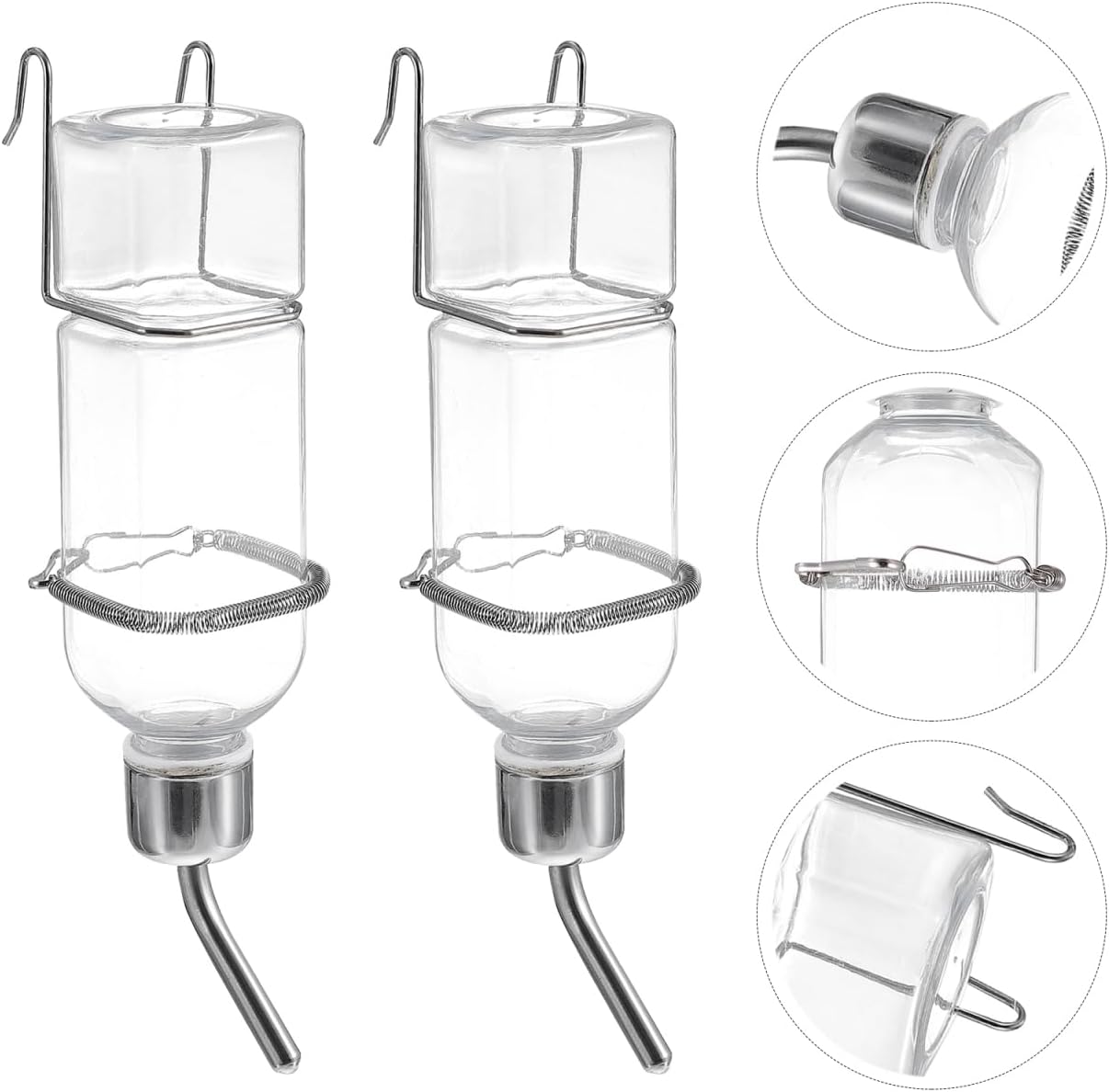 Small Animal Water Bottle 2 Pack, No Drip Guinea Pig Water Bottle & Rabbit Water Dispenser, 350ml Leakproof Pet Water Dispenser for Hamster, Bunny & Small Pet Cage Accessories - Image 4