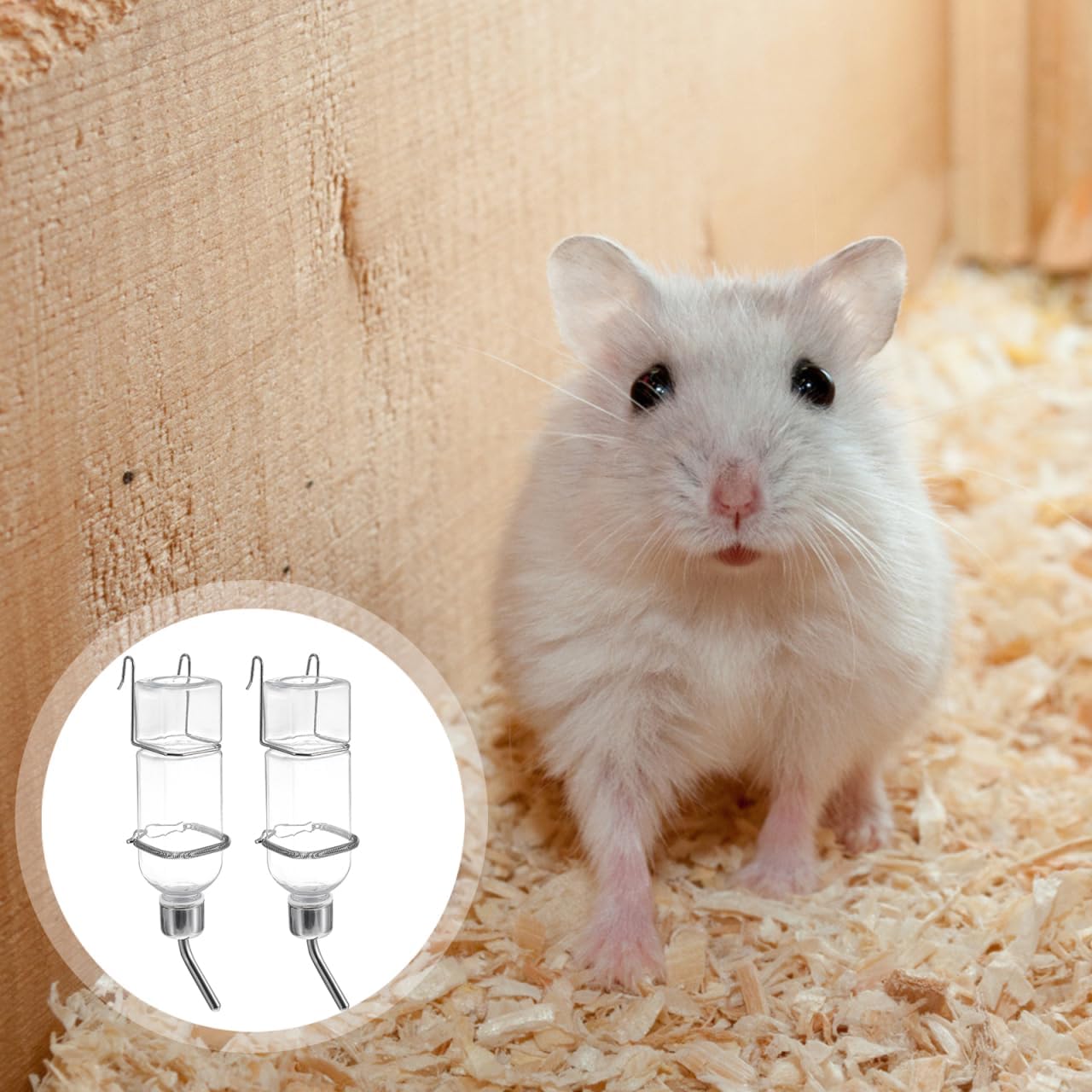 Small Animal Water Bottle 2 Pack, No Drip Guinea Pig Water Bottle & Rabbit Water Dispenser, 350ml Leakproof Pet Water Dispenser for Hamster, Bunny & Small Pet Cage Accessories - Image 9