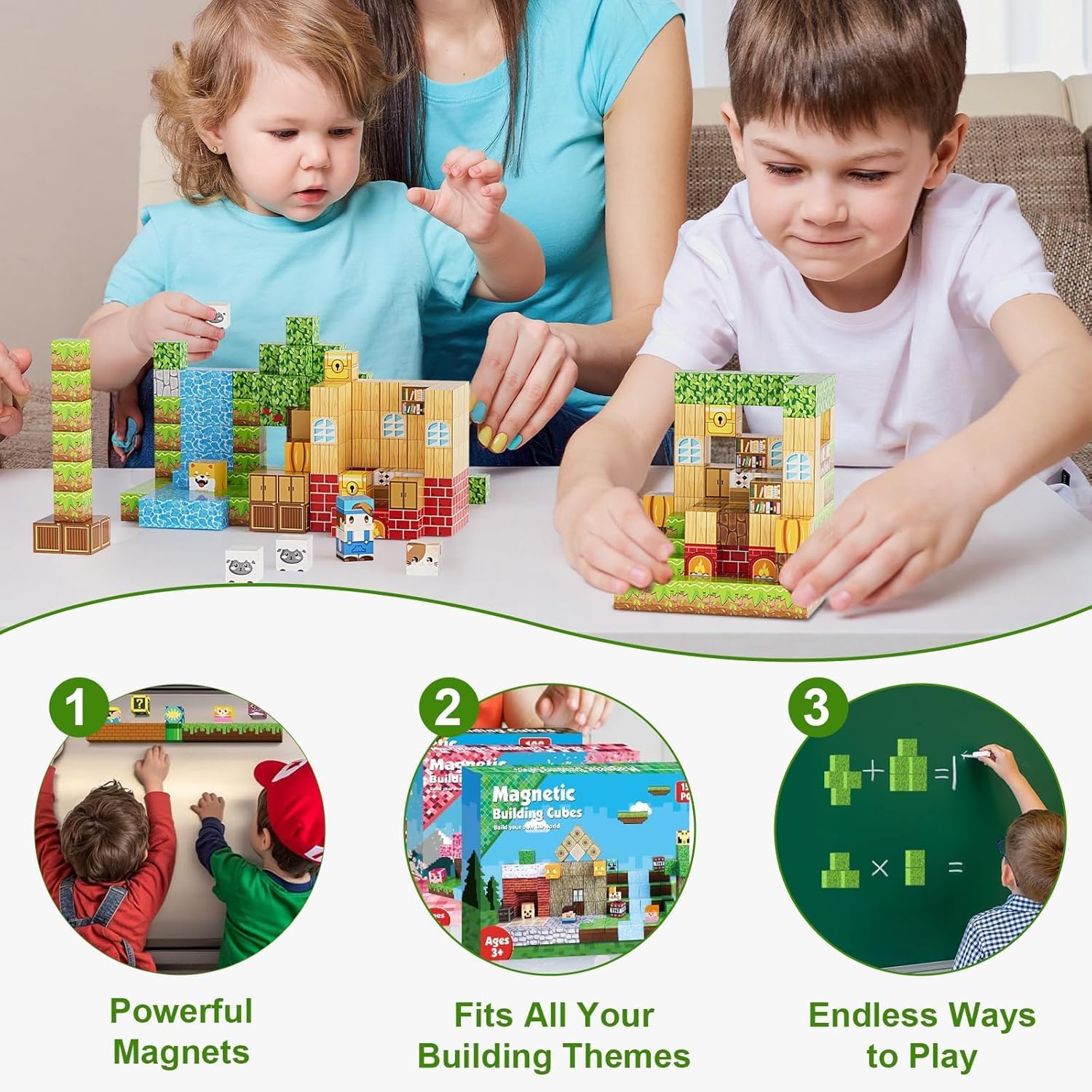 150PCS Magnetic Blocks, Magnetic Building Blocks, 0.63in Magnetic Building | STEM Game Stacking Toys for Kids, Birthday Gifts for Boys and Girls Age 3+ Years Old - Image 6