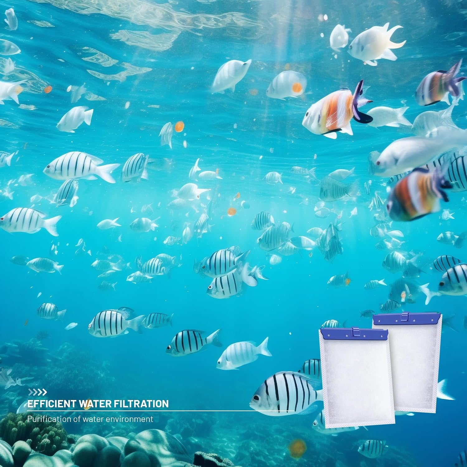 8 Count Large Filter Cartridges Compatible with Whisper Bio Bag Filters | Large Aquarium Filter Cartridge for Whisper 20i 40i, IQ20/30/45/60, PF20/30/40/60 and Repto Filter - Image 7