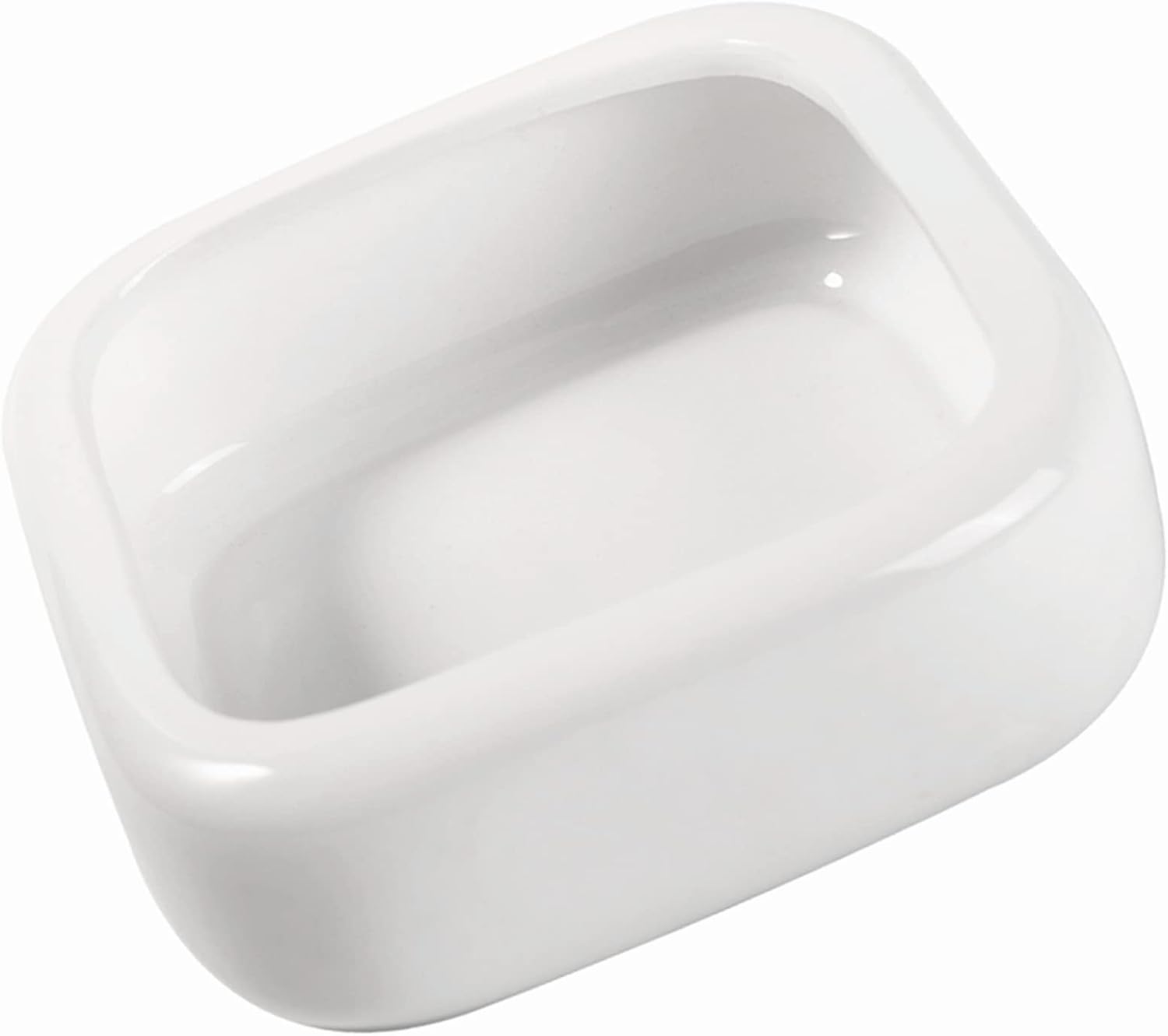 Ceramic Reptile Food Bowls, Reptile Water Food Dish (White, Medium-1Pack)