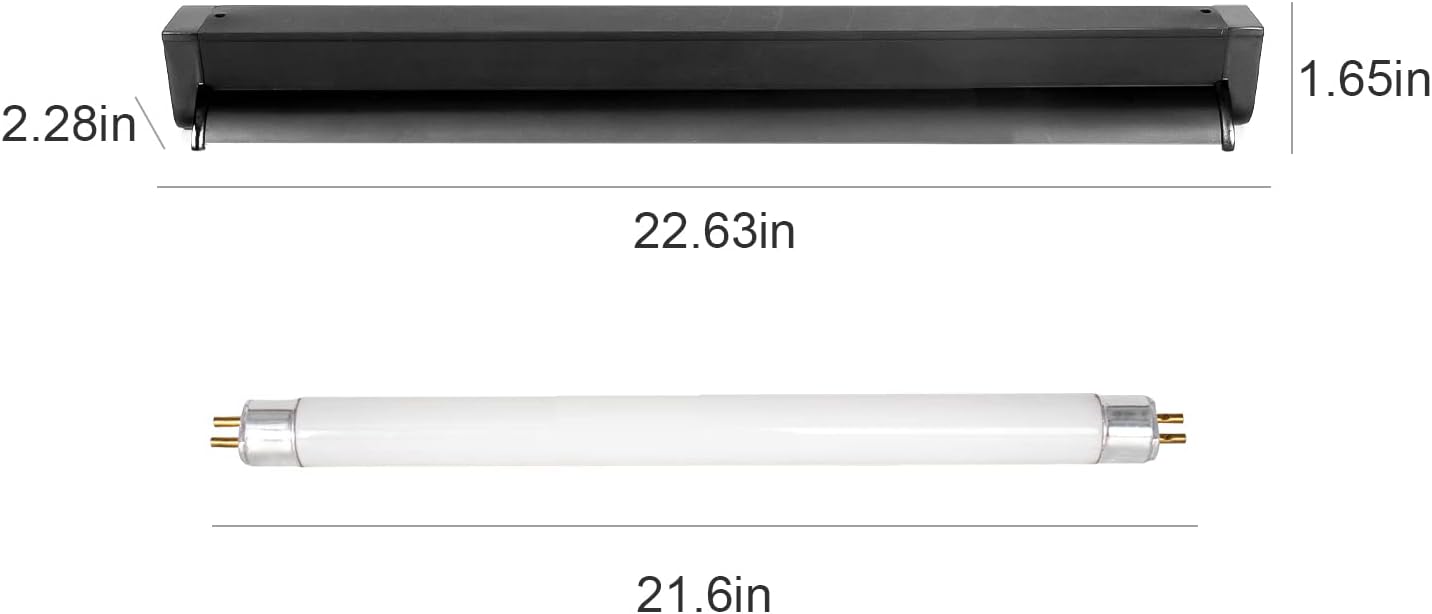 REPTI ZOO 24W Reptile T5 HO UVB Lighting Combo Kit, 22" Light Fixture Reptile Terrarium Hood, with Detachable Curved Reflector and 5.0 UVB T5 Lamp Bulb, ETL certificated - Image 4