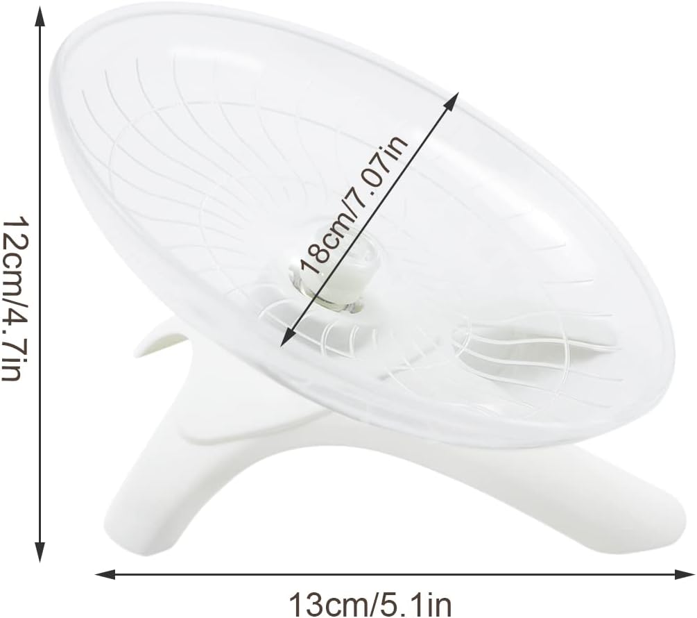 Hamster Wheel Hamster Flying Saucer Silent Exercise Wheel Running Wheel for Dwarf Hamsters Gerbil Mice Small Animals (White) - Image 4