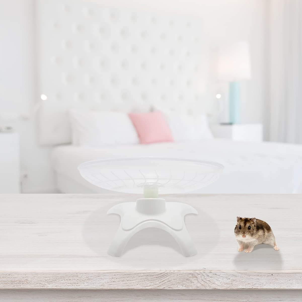 Hamster Wheel Hamster Flying Saucer Silent Exercise Wheel Running Wheel for Dwarf Hamsters Gerbil Mice Small Animals (White) - Image 7