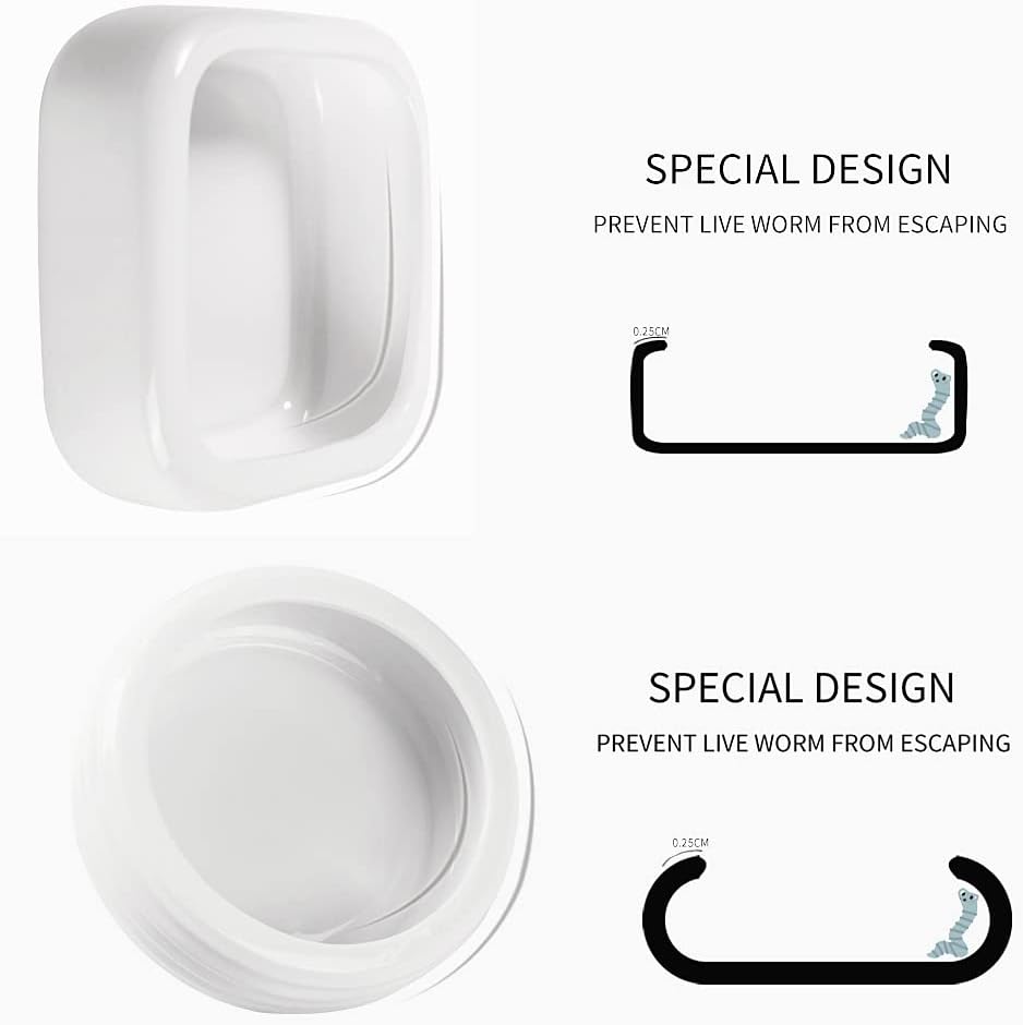 Ceramic Reptile Food Bowls, Reptile Water Food Dish (White, Medium-1Pack) - Image 6