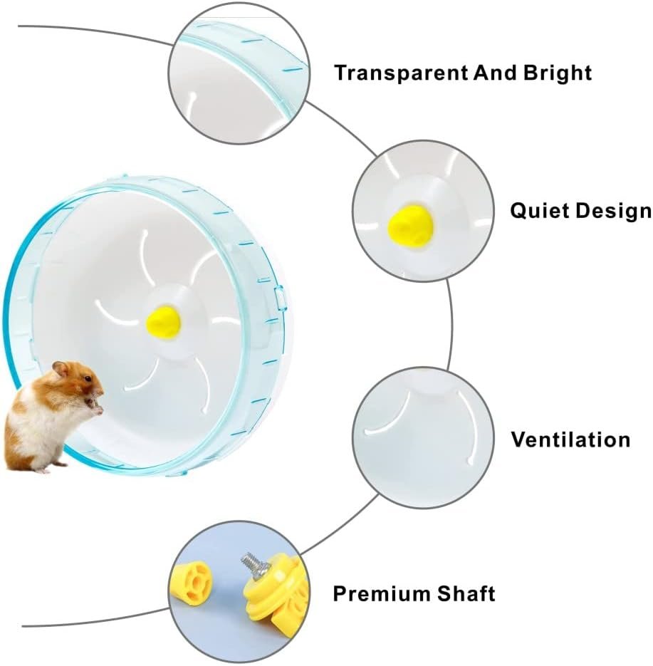 Silent Hamster Wheel - Exercise Wheel for Syrian Hamsters - Quiet Spinner Running Wheel for Small Animals - Pet Hamsters Gerbils Mice Rats Guinea Pig Hedgehog Exercise Wheel Toy - Image 6