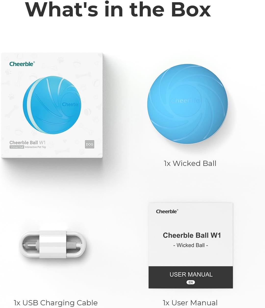 Cheerble [Replaceable Shell Intelligent Interactive Dog Toy Ball with LED Lights, Wicked Ball W1, 3 Interactive Modes, Active Rolling Ball, Self Moving - Image 7