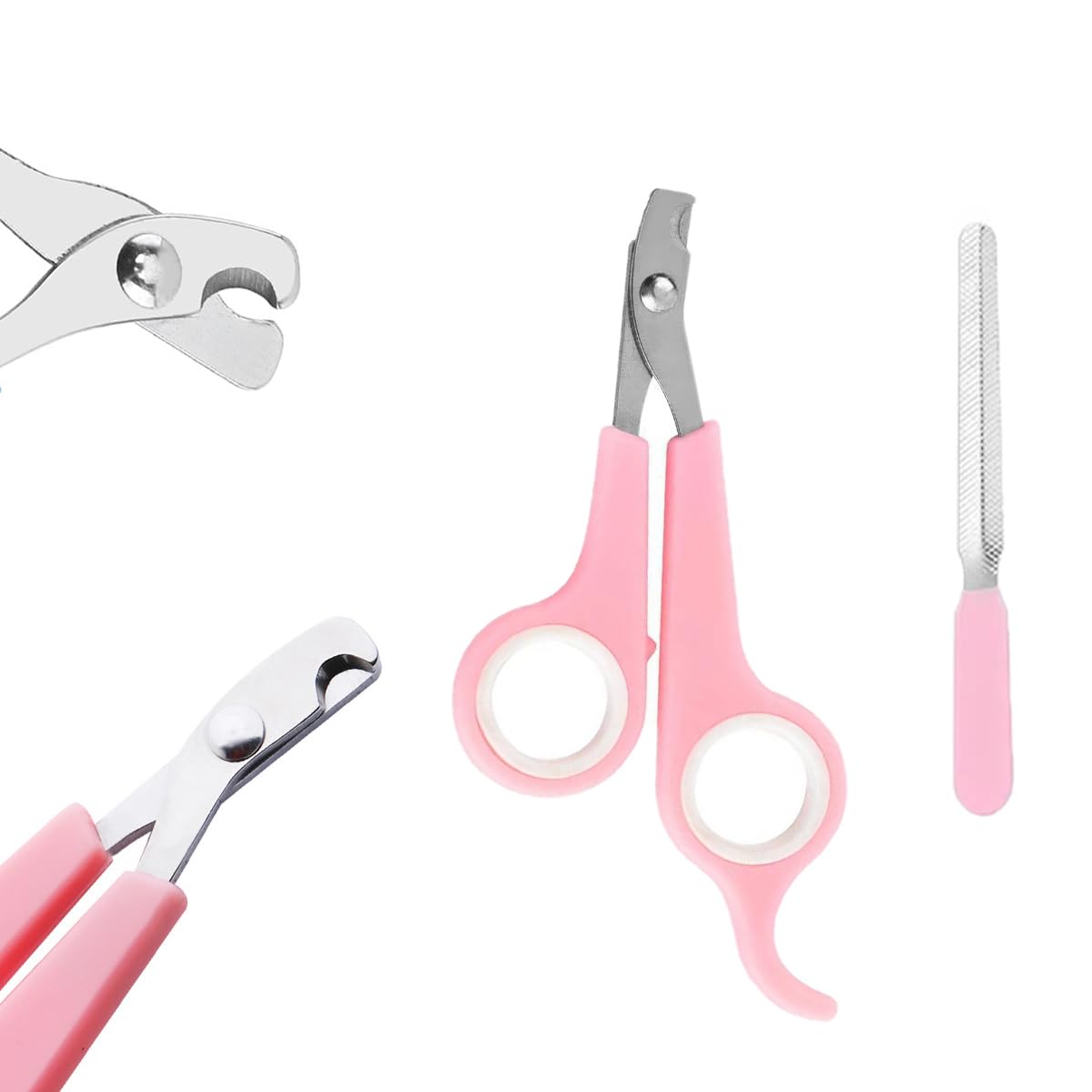 9PCS Small Animal Grooming Kit, Cleaning Brush Removes Loose Hair, Pet Bath Brush,Shampoo Brush, Nail Clipper, Flea Comb For Rabbit, Puppy, Kitten, Guinea Pig (9PCS-Pink) - Image 6