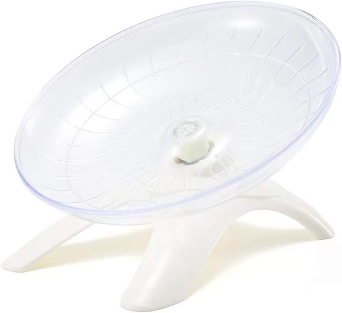 Hamster Flying Saucer Silent Running Exercise Wheel for Hamsters, Gerbils, Mice,Hedgehog and Other Small Pets Silent Running Wheel Hamster Wheel (White) - Image 3