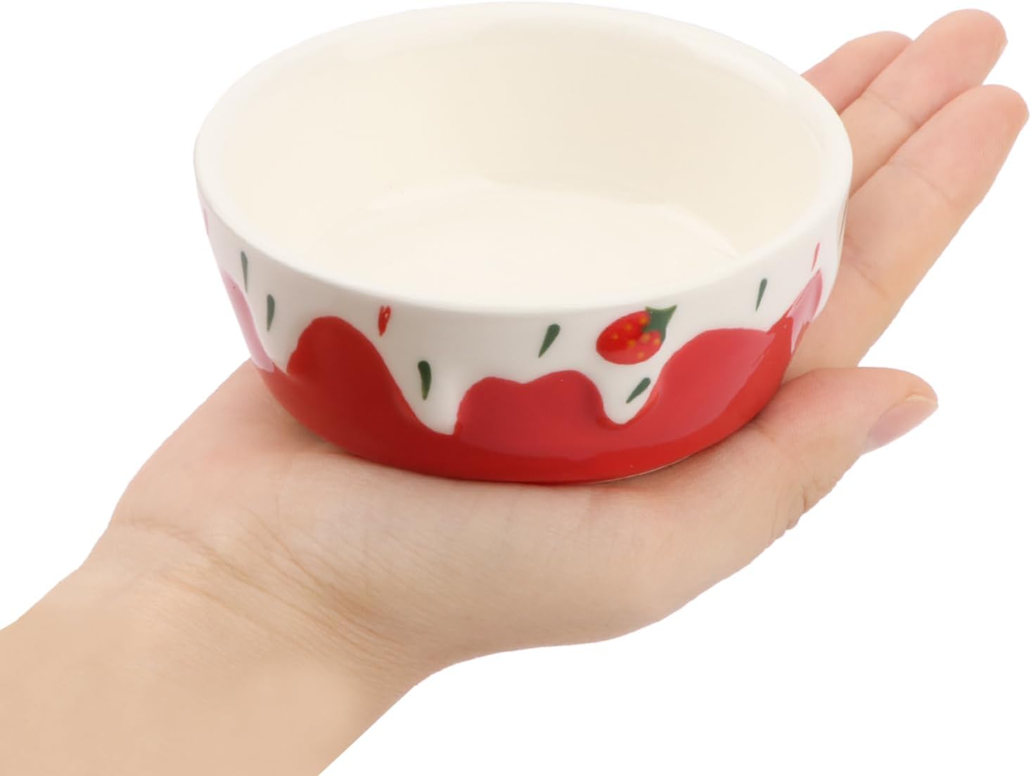 Wontee Hamster Food Bowl 2 Pack Ceramic Food Water Bowl Anti-Tipping for Dwarf Hamsters Gerbil Mice Hedgehog Guinea Pig (Red+Pink) - Image 7