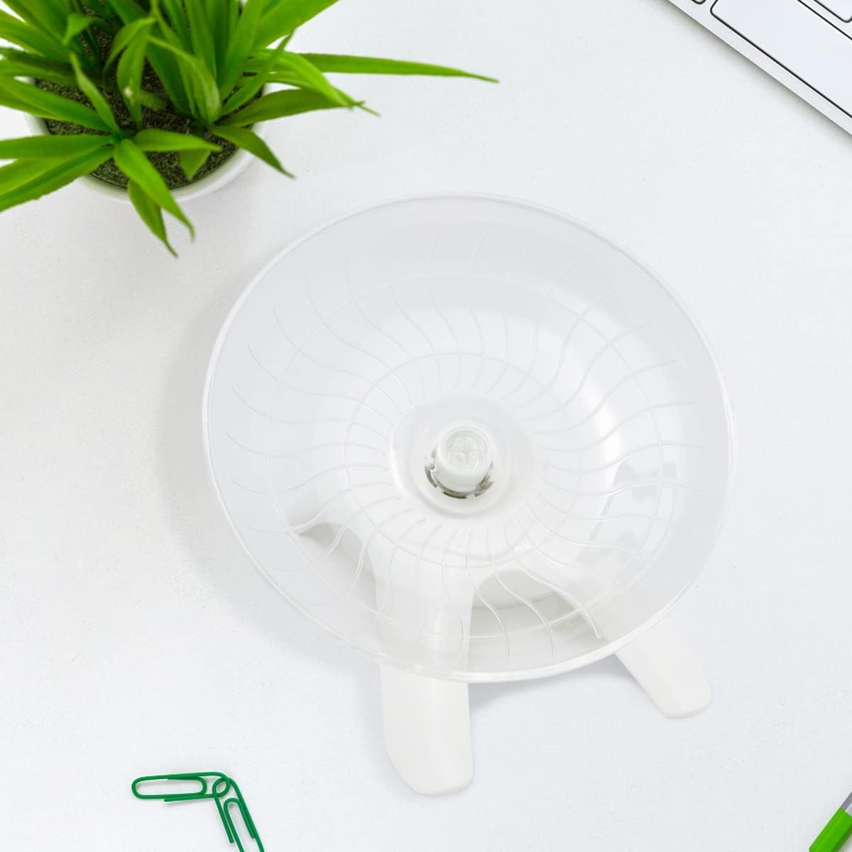 Hamster Wheel Hamster Flying Saucer Silent Exercise Wheel Running Wheel for Dwarf Hamsters Gerbil Mice Small Animals (White) - Image 6