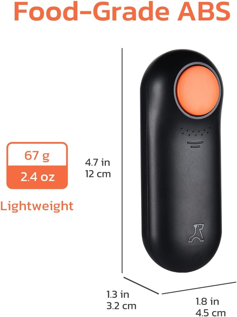 Clink Design 2-in-1 Puppy Essentials, Dog Training Clicker & Treat Carrier, Durable Food-Grade ABS, Treat Carrier with Desiccant Compartment, Compact & Lightweight Dog Stuff for Dogs - Black & Orange - Image 5