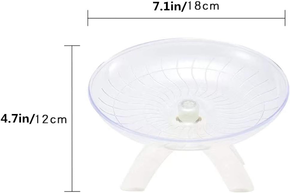 Hamster Flying Saucer Silent Running Exercise Wheel for Hamsters, Gerbils, Mice,Hedgehog and Other Small Pets Silent Running Wheel Hamster Wheel (White) - Image 2