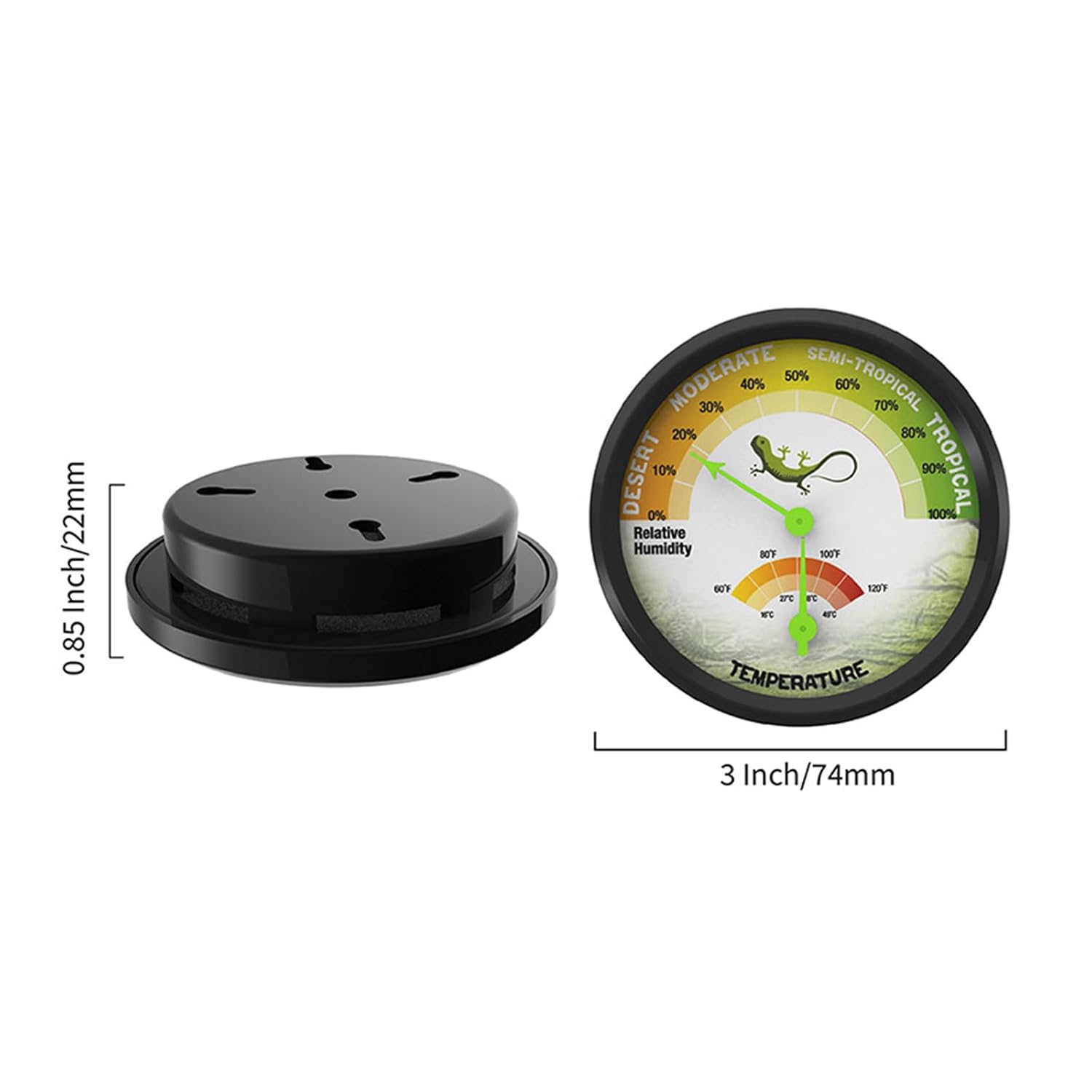 PURPLELILY Pet Rearing Box Gauge Temperature Thermometer Humidity Hygrometer High-Accuracy VivariumTank Supplies 1pc/2Pcs Amphibian Habitat Tool, two pack - Image 3