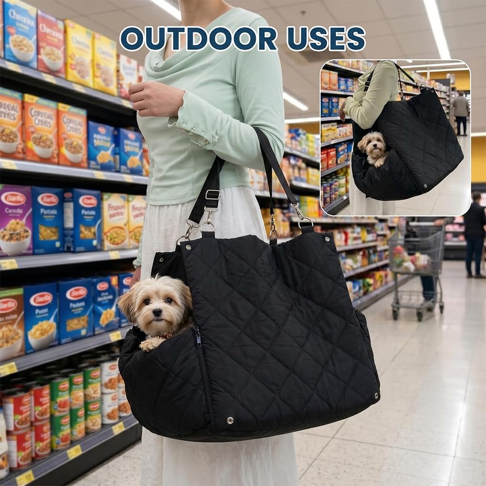6-in-1 All-Season Waterproof Dog Car Seat, Dog Booster Seat for Small Medium Dogs, Foldable Pet Car Carrier, Travel Bed with Safety Leash, Washable Detachable Cover - Image 3
