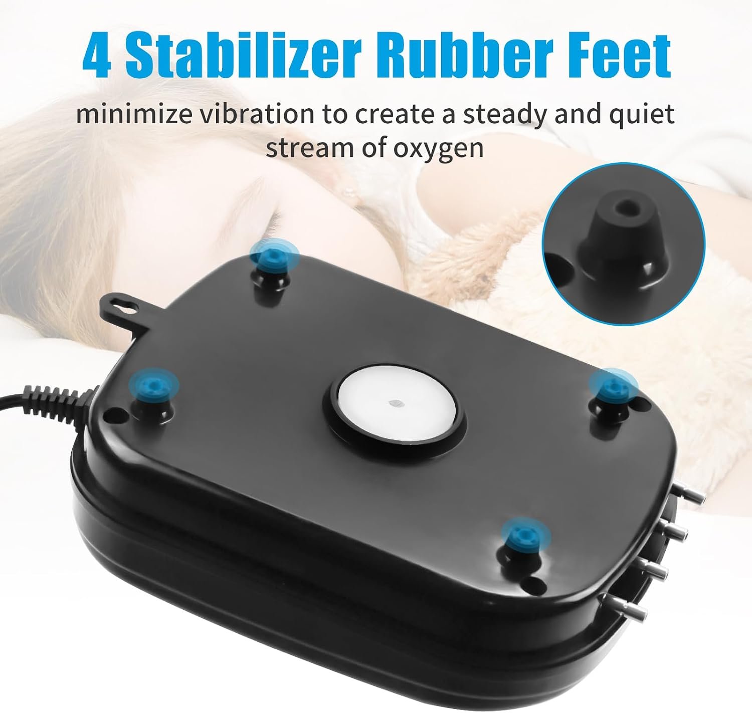 AQUANEAT Aquarium Air Pump 300GPH, for up to 200 Gallon Fish Tank, Powerful Hydroponic Aerator Pump with Tubing, Air Stones, Valves - Image 4