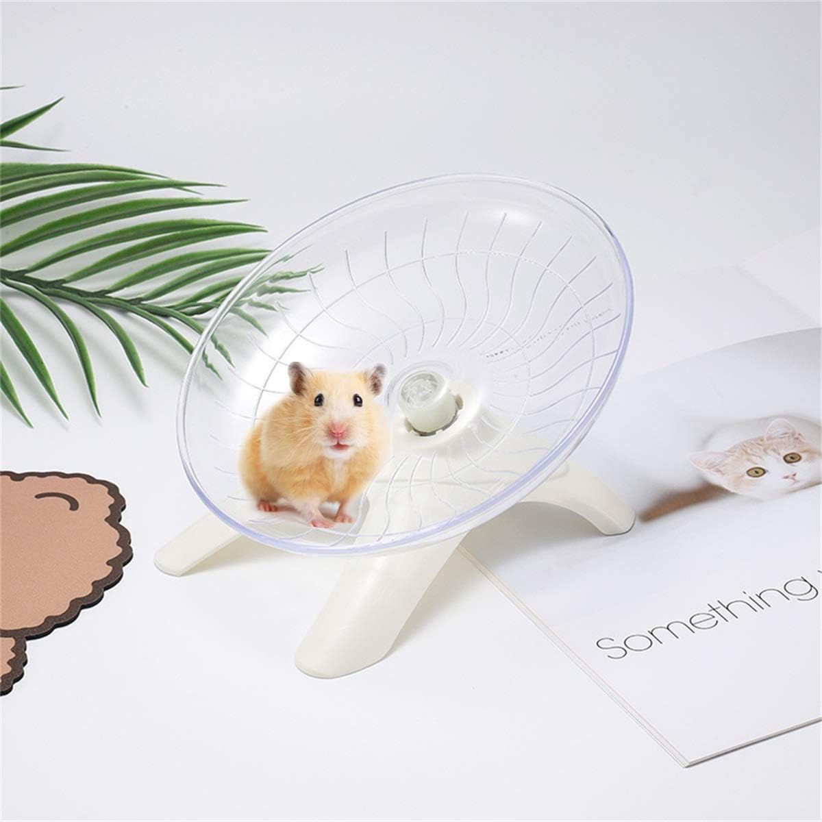 Hamster Flying Saucer Silent Running Exercise Wheel for Hamsters, Gerbils, Mice,Hedgehog and Other Small Pets Silent Running Wheel Hamster Wheel (White) - Image 4