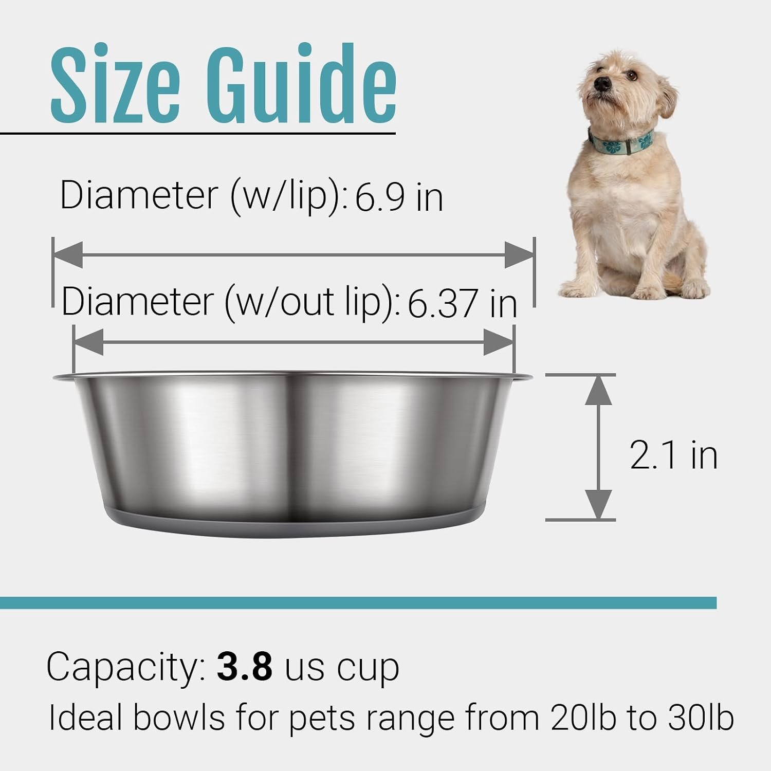 PEGGY11 Nonslip Stainless Steel Dog Bowls, 3.8 US Cup, 2 Count | No slide silicone bottom, Dishwasher safe, Easy to clean, Stackable design - Image 5
