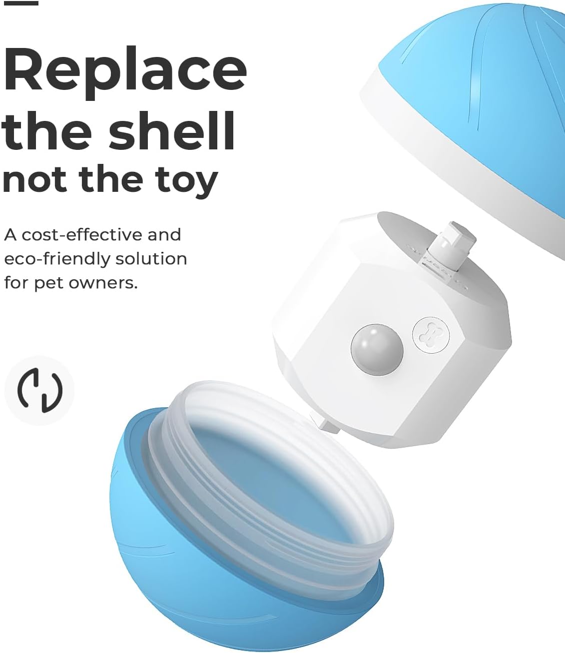 Cheerble [Replaceable Shell Intelligent Interactive Dog Toy Ball with LED Lights, Wicked Ball W1, 3 Interactive Modes, Active Rolling Ball, Self Moving - Image 3