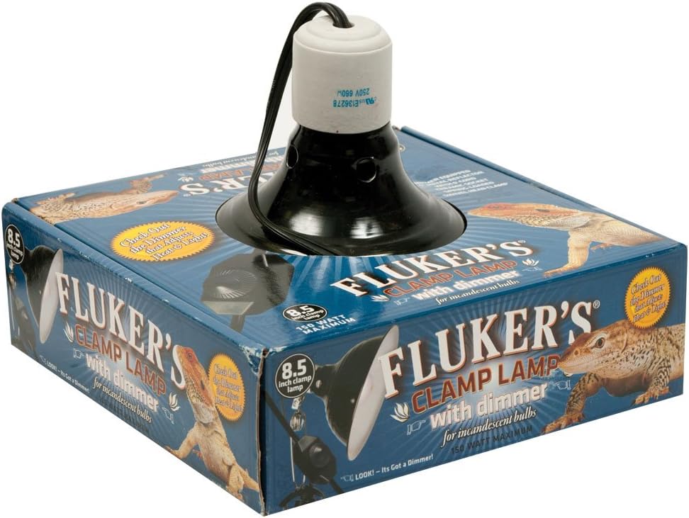 Fluker's Repta-Clamp Lamp, Heavy Duty Clamp Light For Reptile Tanks and Terrariums, UL/CUL Approved, Great for Reptile Basking, 150-Watt Maximum with Dimmable Switch, 8.5" | Heavy Duty Clamp Light for Reptile Tanks and Terrariums, UL/CUL Approved, Great for Reptile Basking, with Dimmable Switch