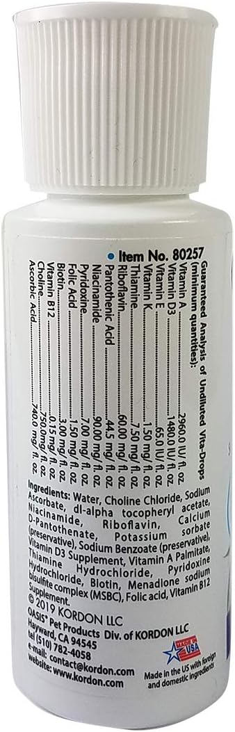 OASIS #80257 Vita Drops for Small Birds, 2- ounce liquid multivitamin - Image 3