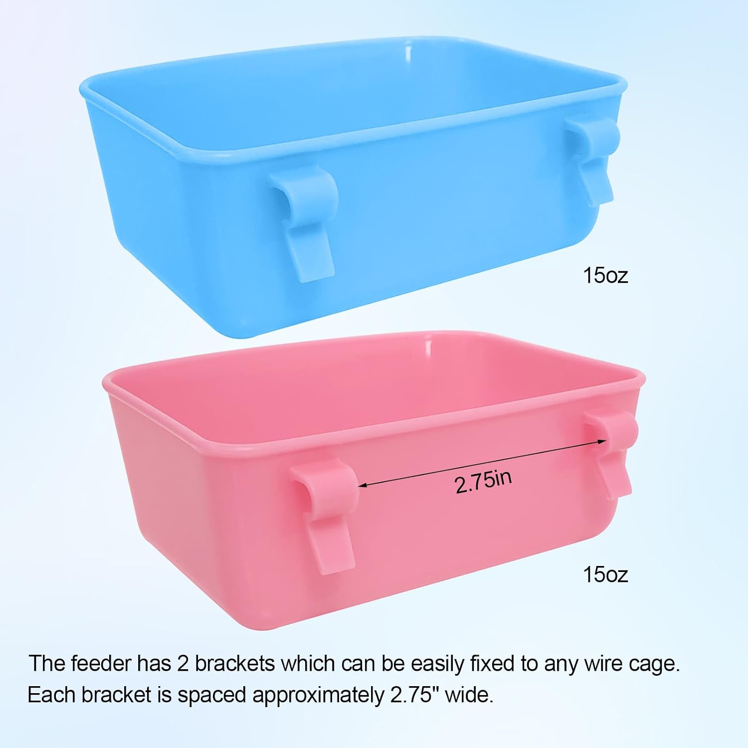 6 Pack Feeder (Blue, Pink), Hanging Feeder,Food and Water Container, Bath Water Bowl Universal for Birds Hamsters Mice Rats Rabbit Guinea Pig Small Pets (S) (S) - Image 3
