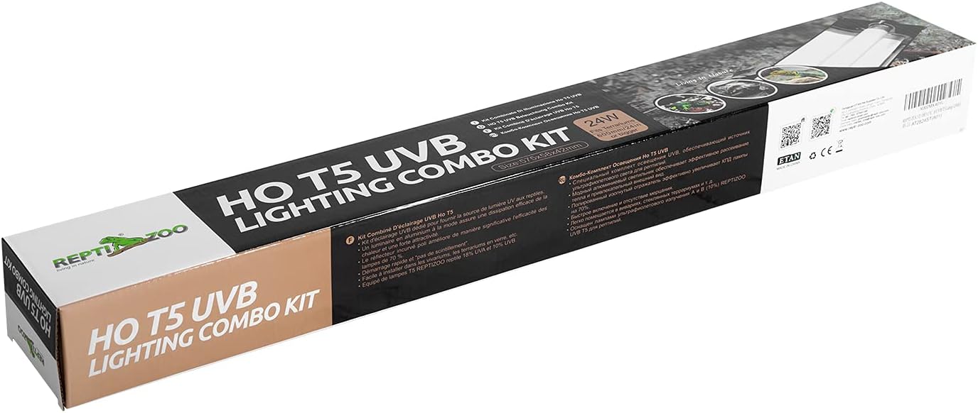 REPTI ZOO T5 HO UVB Lighting Combo Kit, Terrarium Hood Comes with Desert 10.0 UVB T5 Lamp (24W) - Image 8