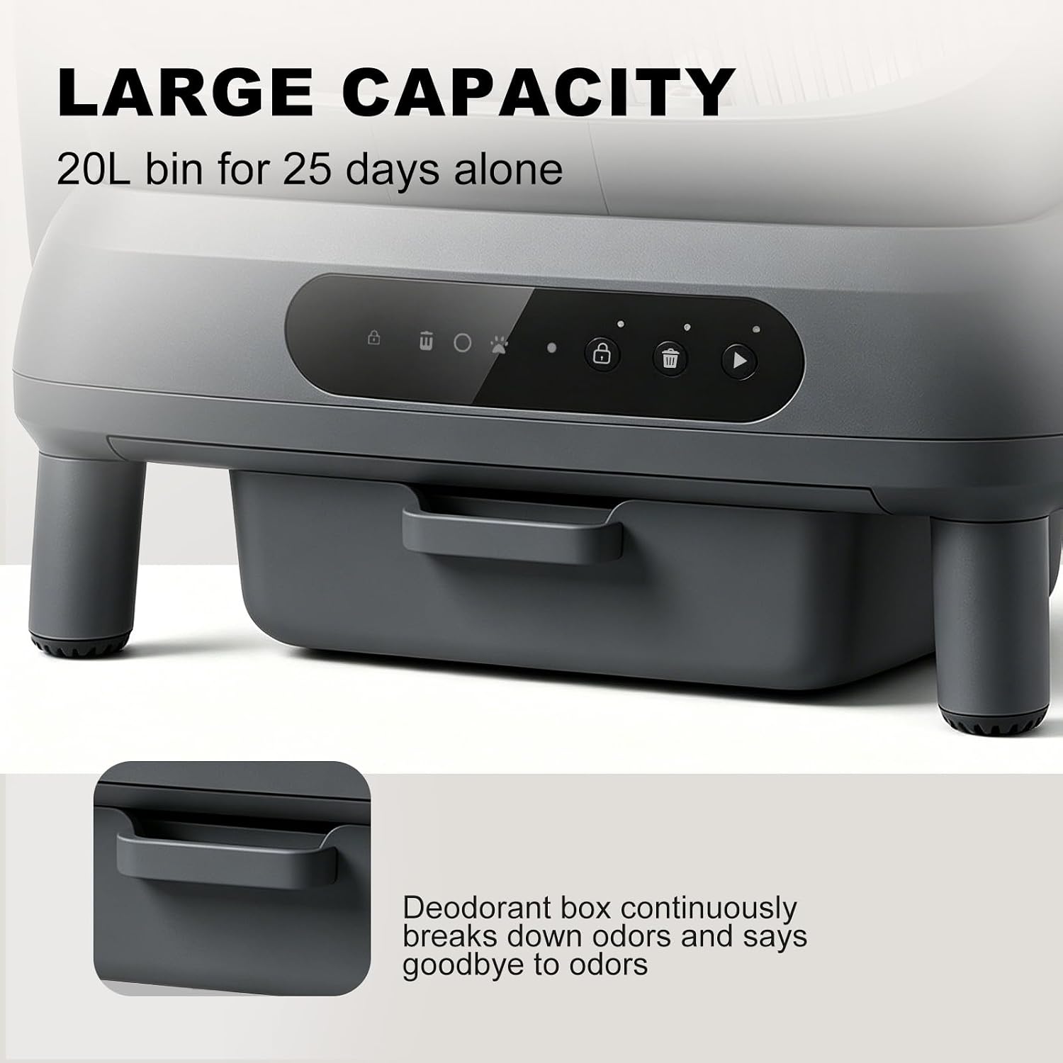 XXXL Self-Cleaning Cat Litter Box, Extra Large Automatic Litter Box for Multiple Cats, Top Entry Design with App Control, 20L Large Waste Bin, Triple Odor Control, Safe & Whisper-Quiet - Image 2