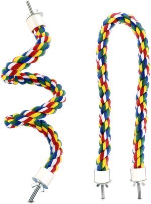 23.6 Inches Colorful Rope Perch for...